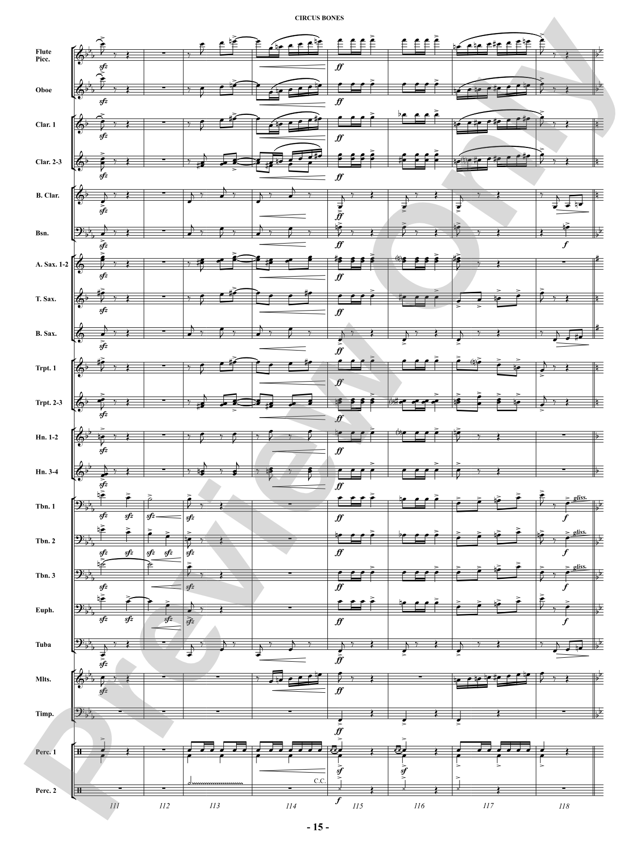 Circus Bones: Concert Band Conductor Score & Parts