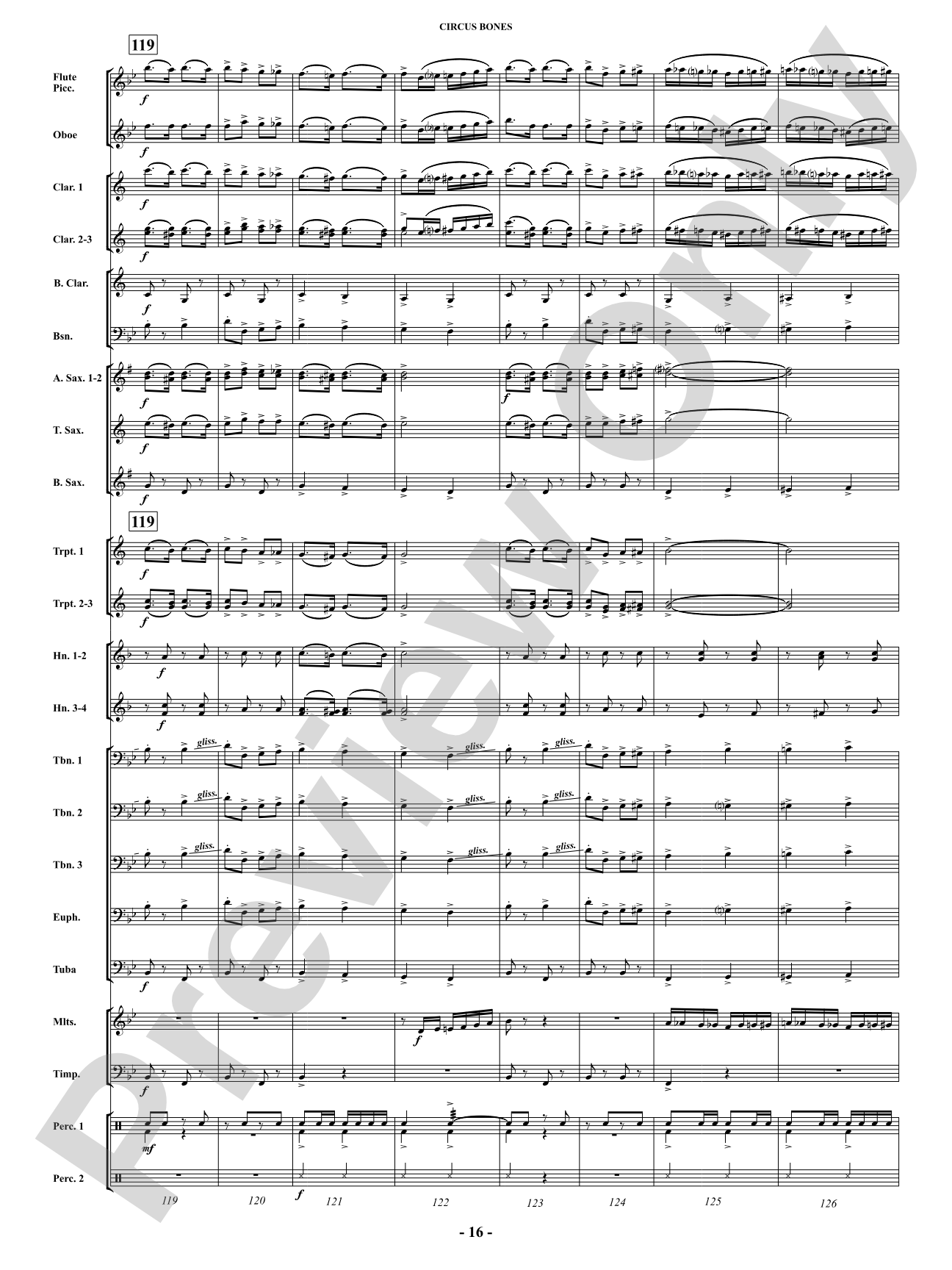 Circus Bones: Concert Band Conductor Score & Parts