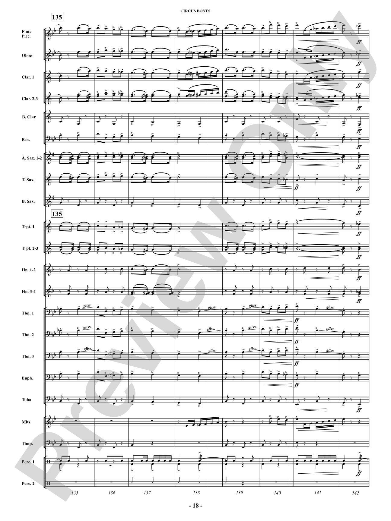 Circus Bones: Concert Band Conductor Score & Parts