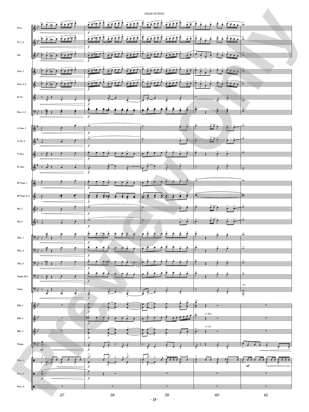 Pride Within: Concert Band Conductor Score & Parts