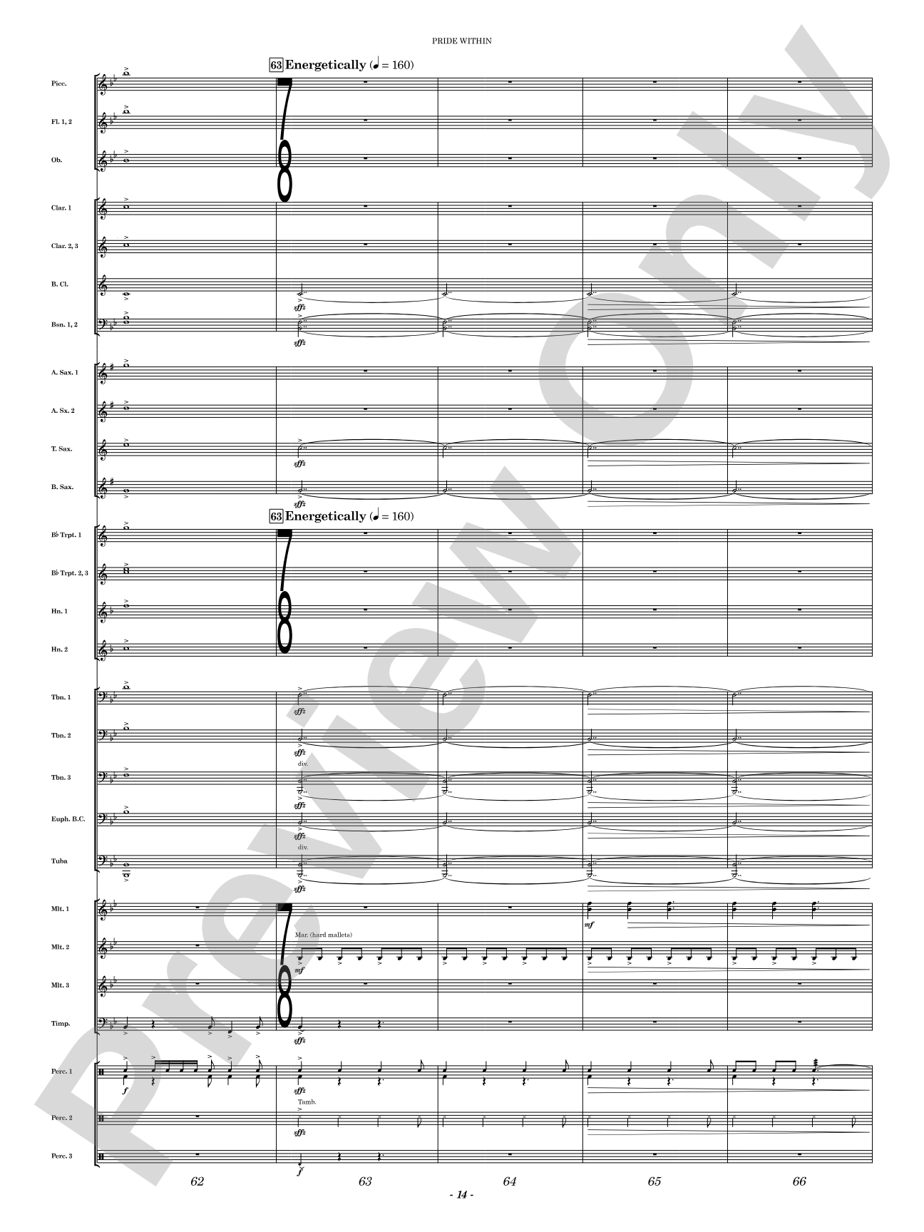 Pride Within: Concert Band Conductor Score & Parts