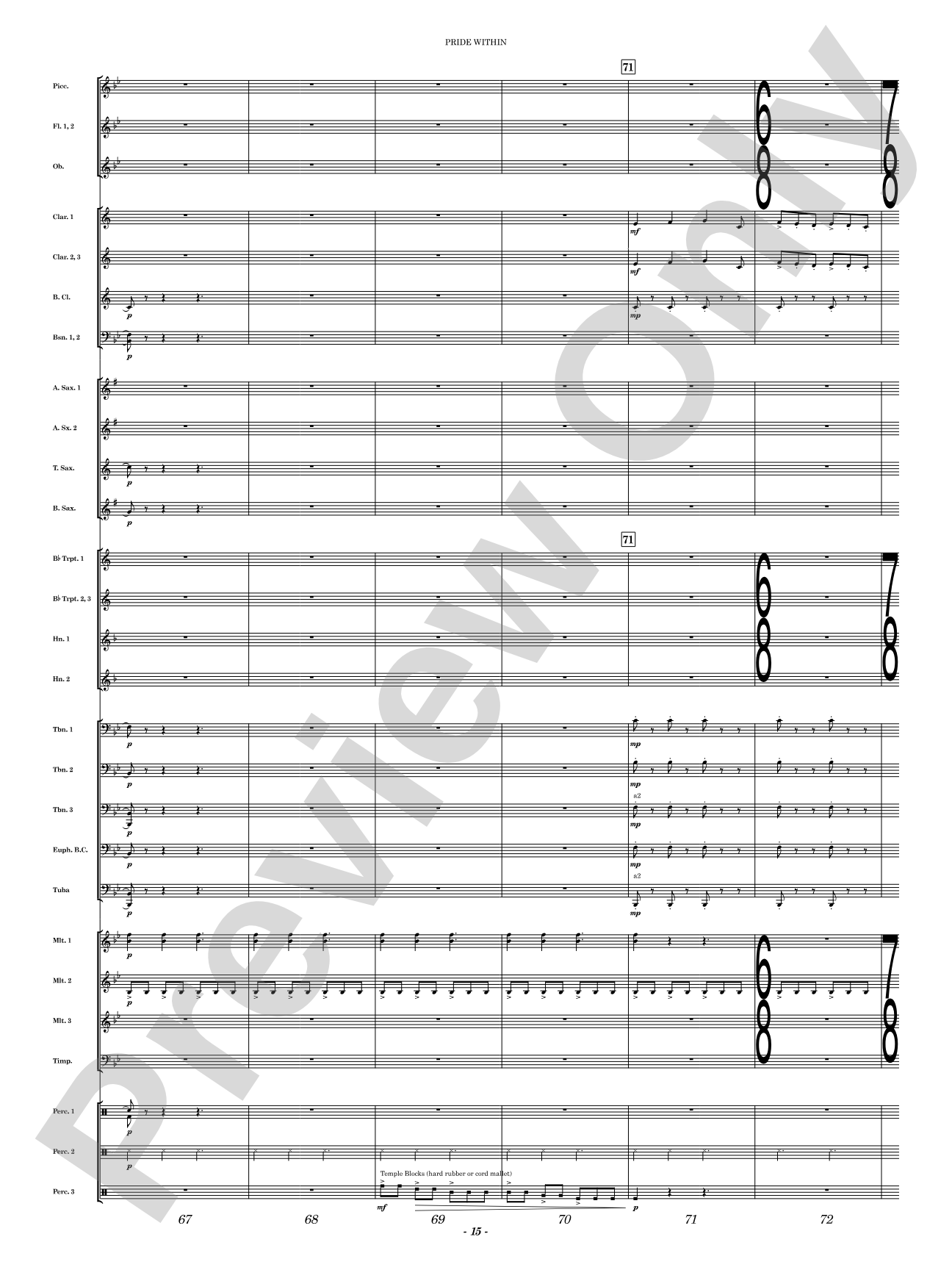 Pride Within: Concert Band Conductor Score & Parts