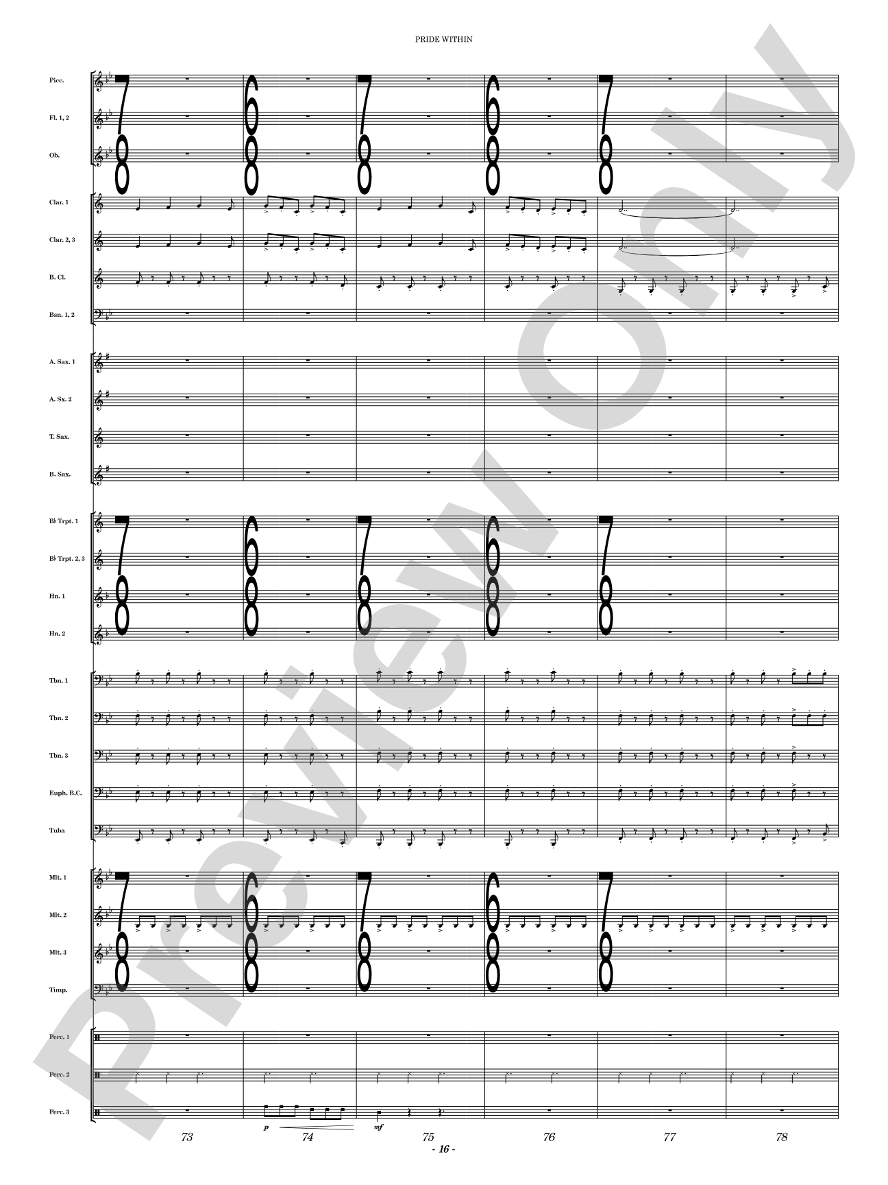 Pride Within: Concert Band Conductor Score & Parts