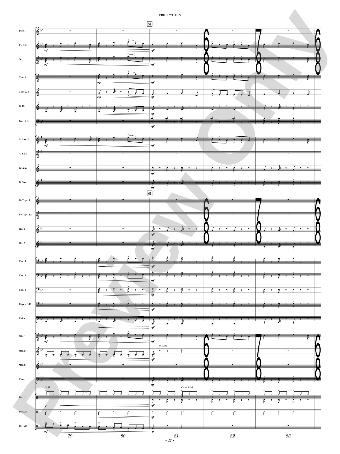 Pride Within: Concert Band Conductor Score & Parts