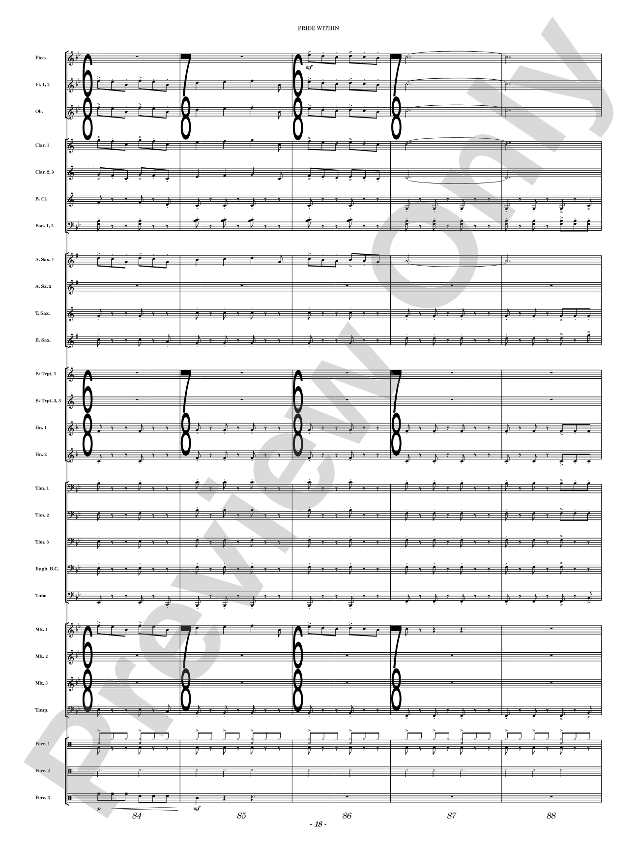 Pride Within: Concert Band Conductor Score & Parts
