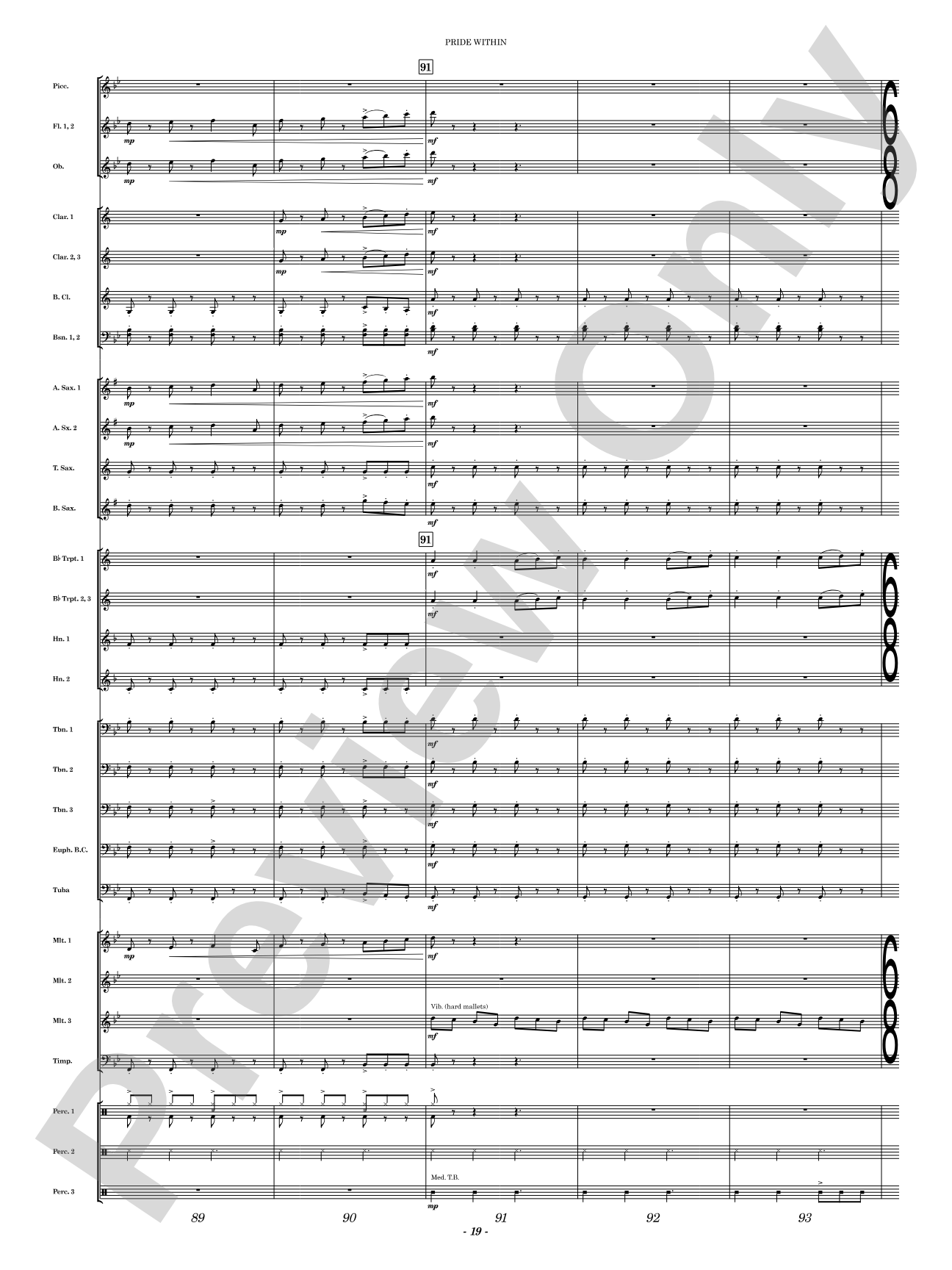 Pride Within: Concert Band Conductor Score & Parts