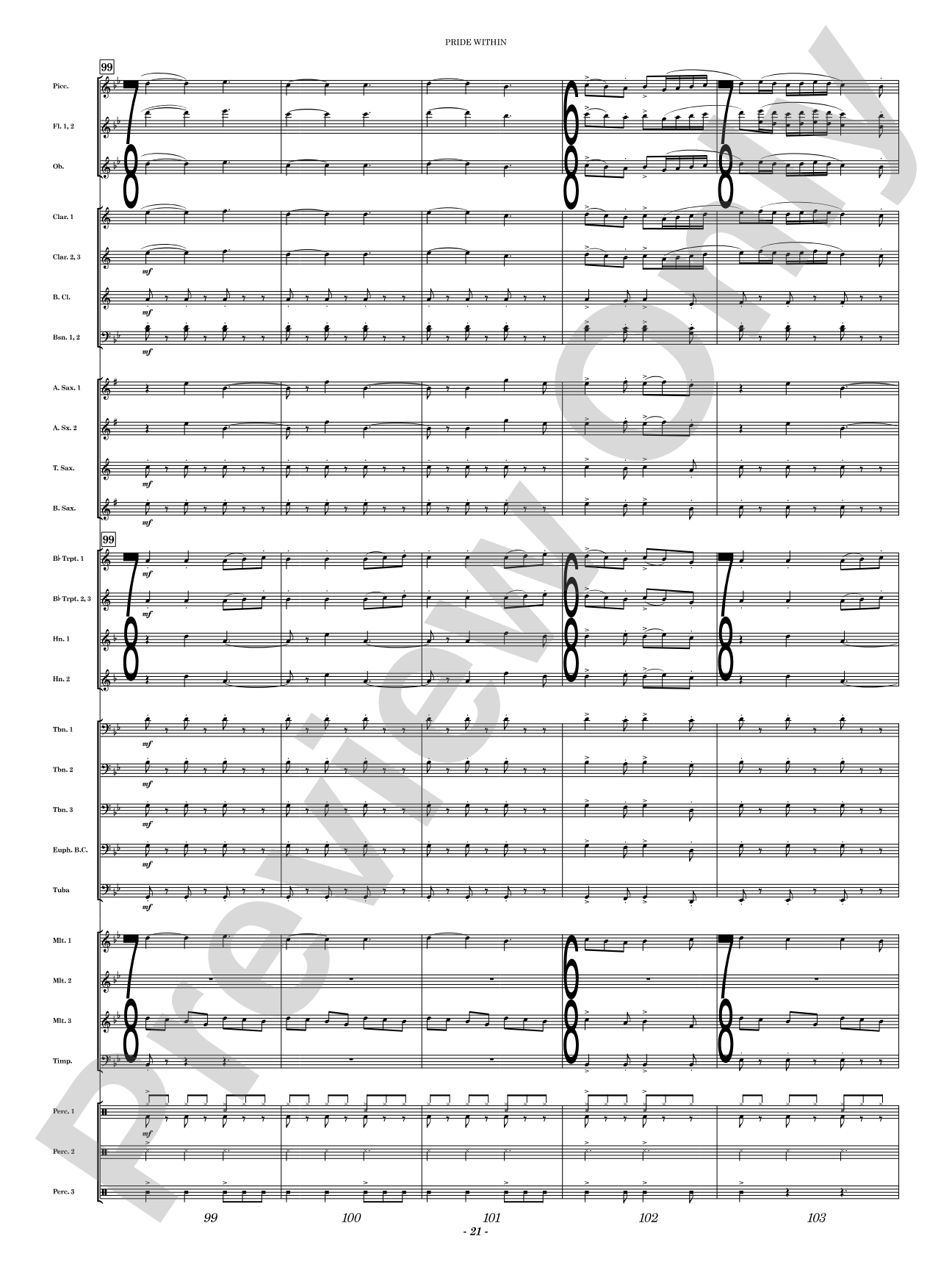 Pride Within: Concert Band Conductor Score & Parts