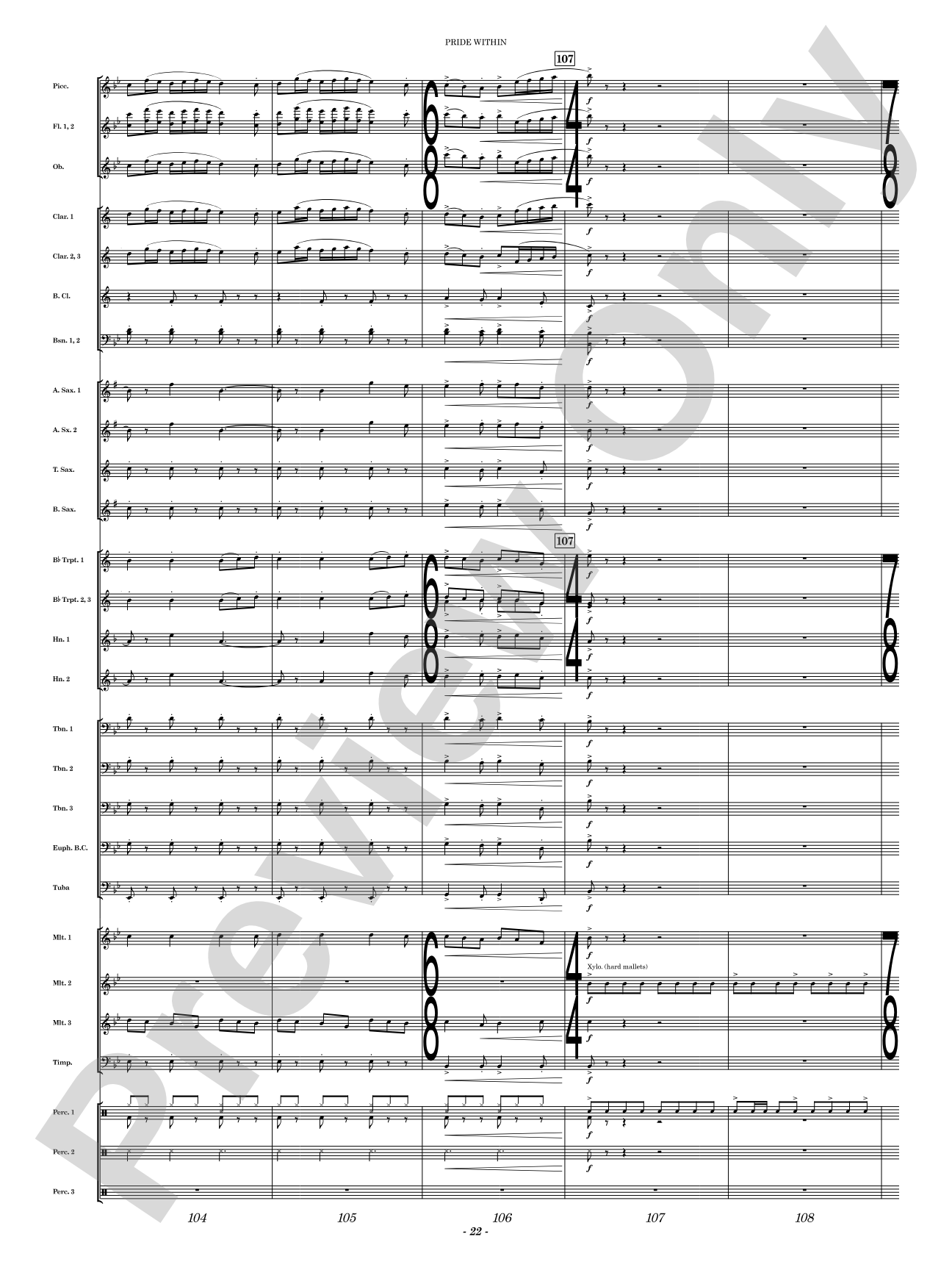 Pride Within: Concert Band Conductor Score & Parts