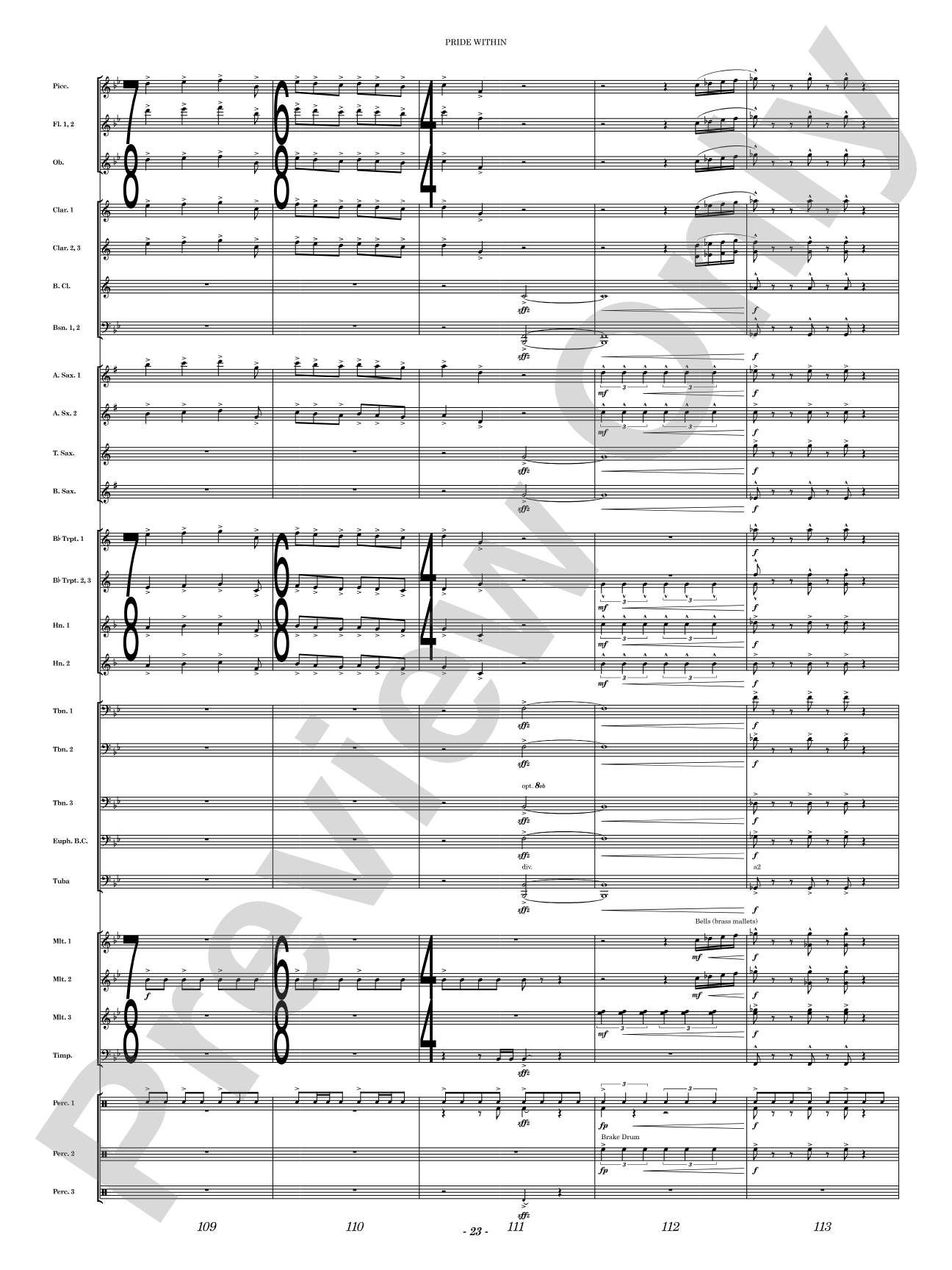 Pride Within: Concert Band Conductor Score & Parts