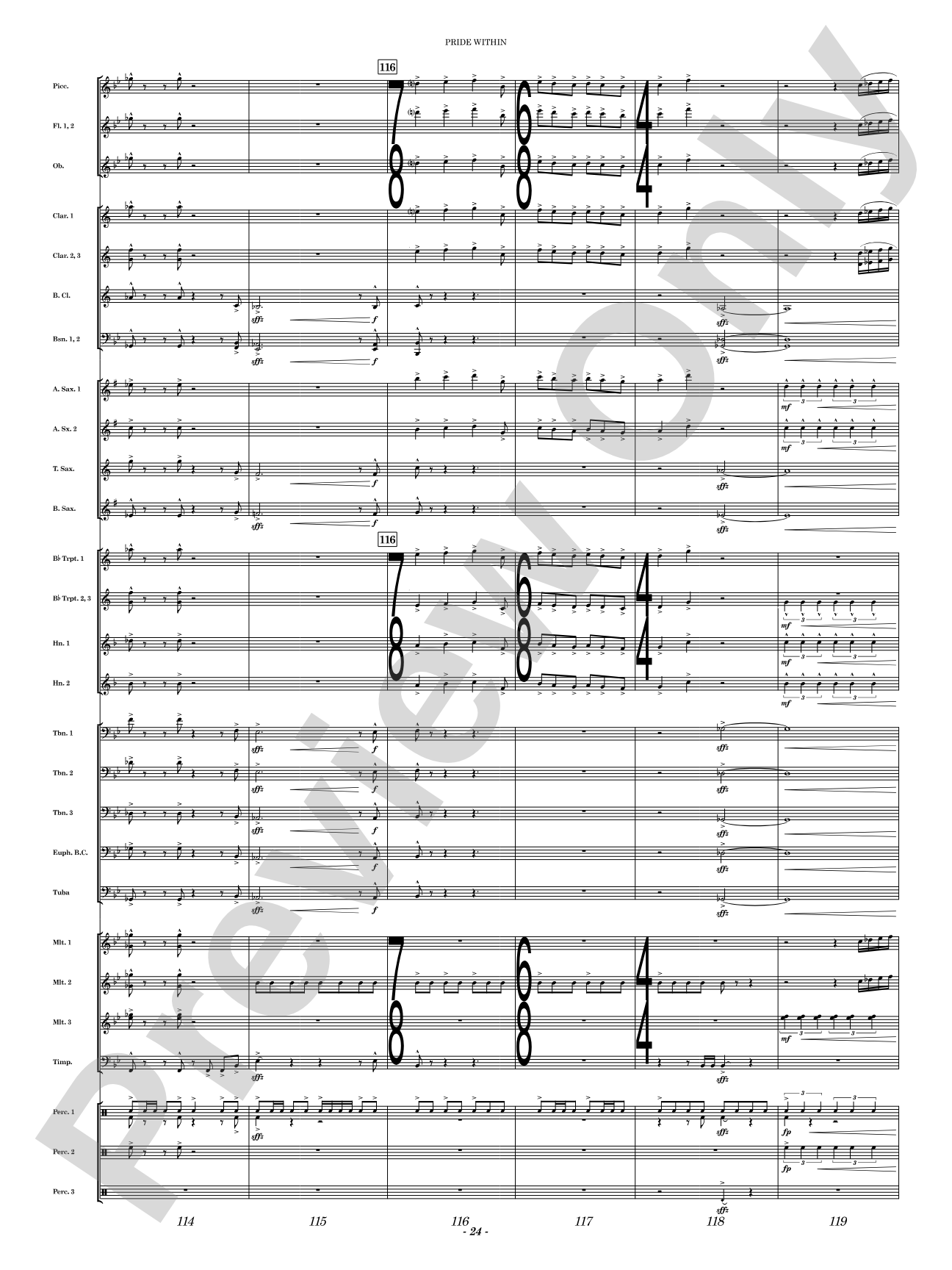 Pride Within: Concert Band Conductor Score & Parts