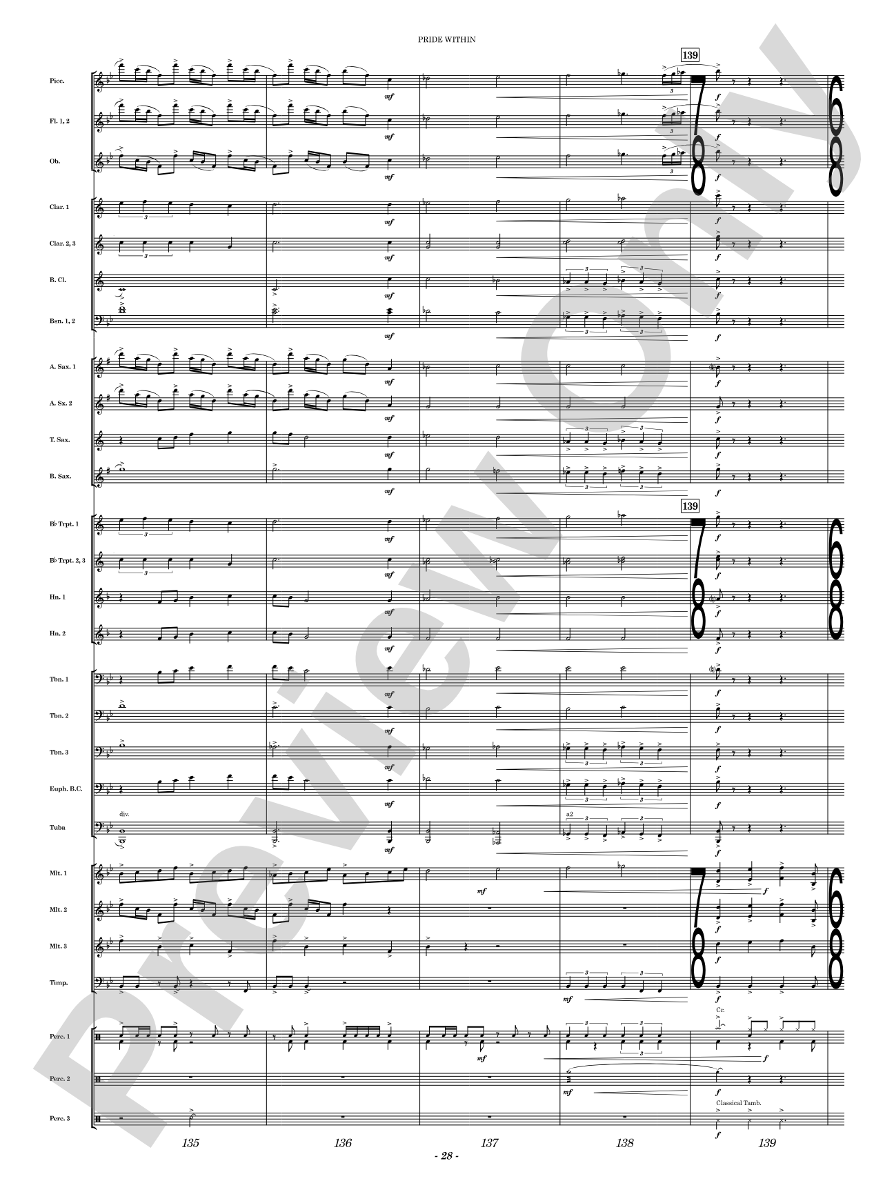 Pride Within: Concert Band Conductor Score & Parts