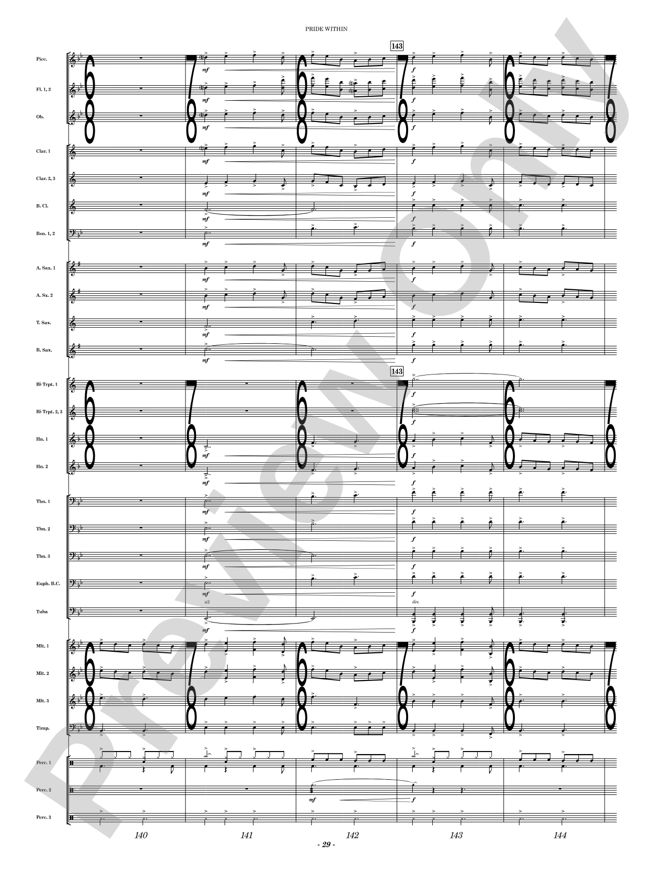 Pride Within: Concert Band Conductor Score & Parts