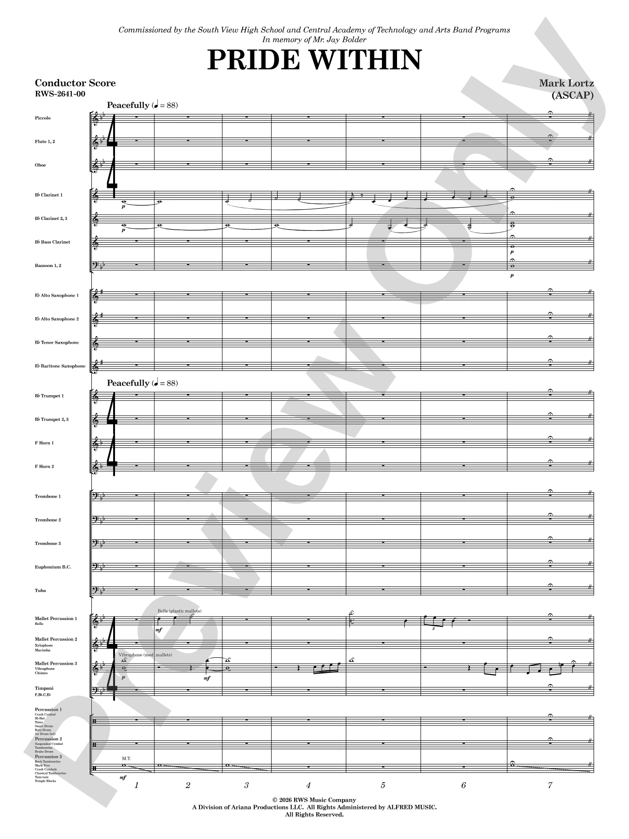 Pride Within: Concert Band Conductor Score & Parts