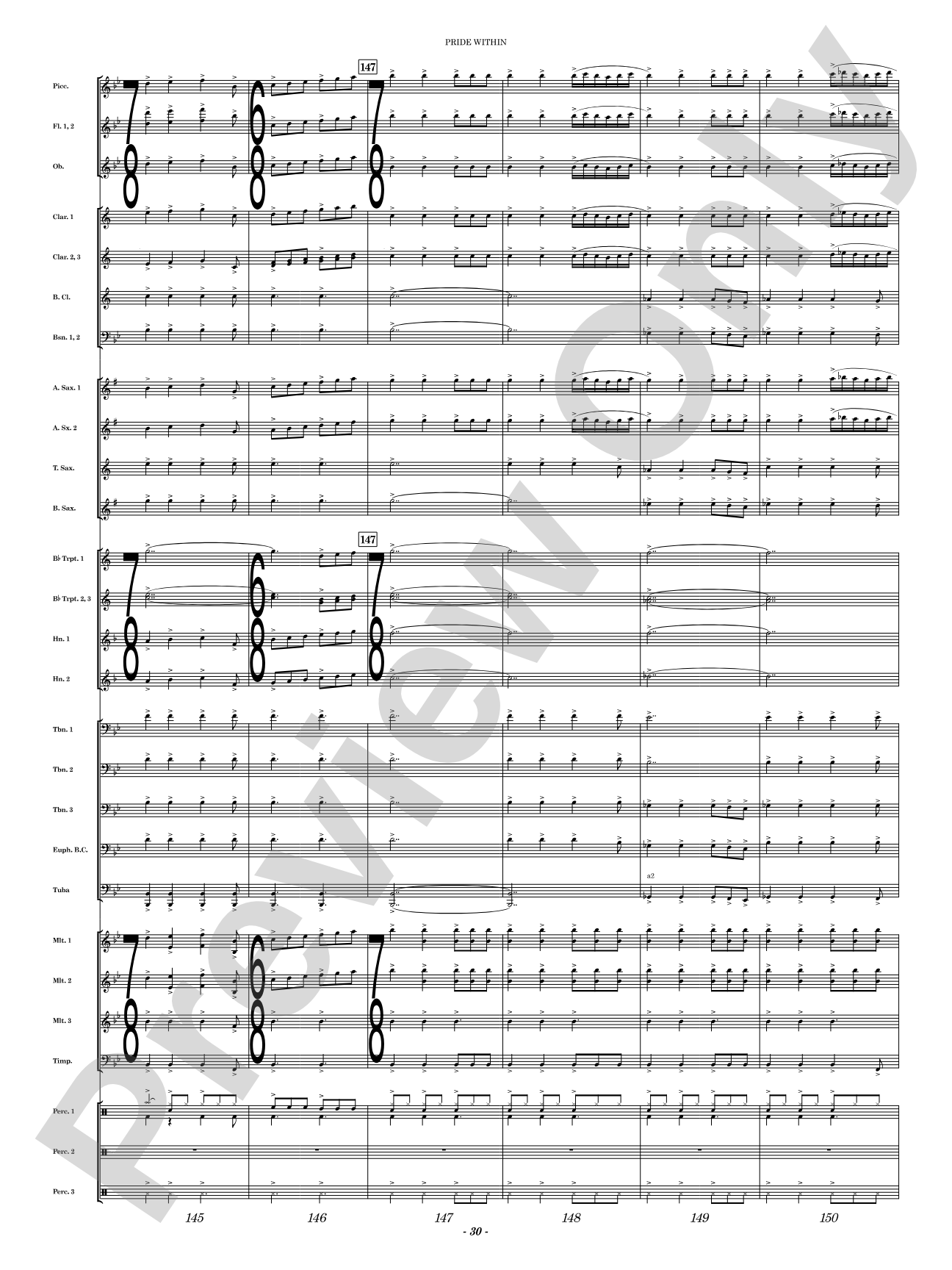 Pride Within: Concert Band Conductor Score & Parts