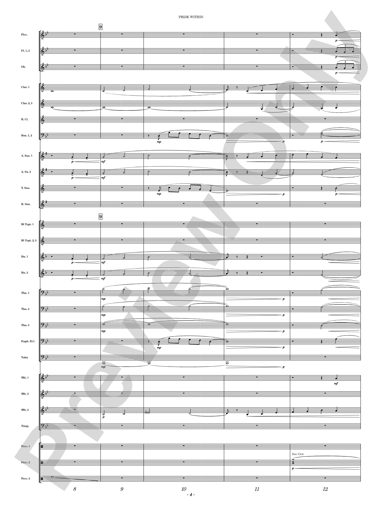Pride Within: Concert Band Conductor Score & Parts