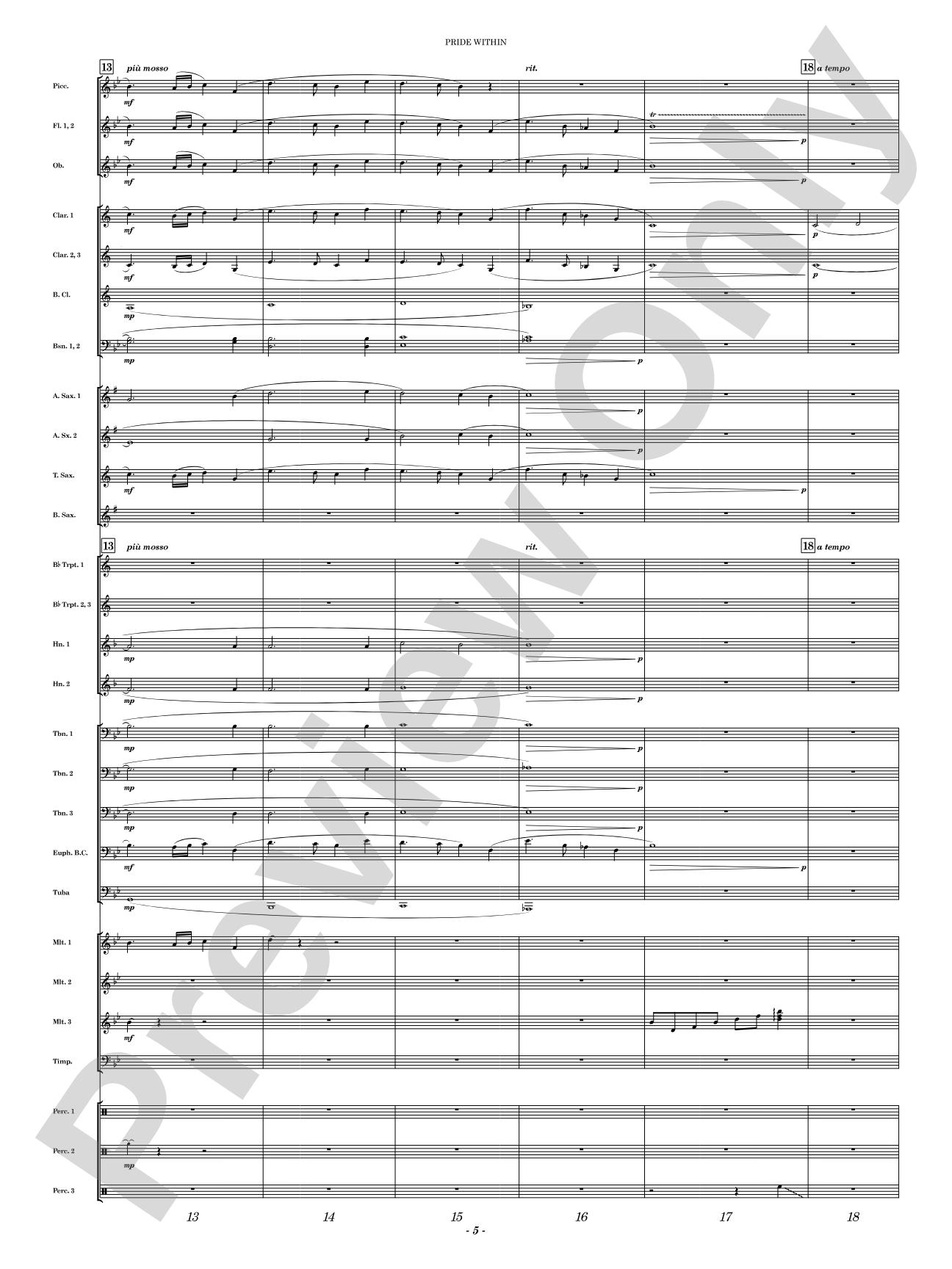 Pride Within: Concert Band Conductor Score & Parts