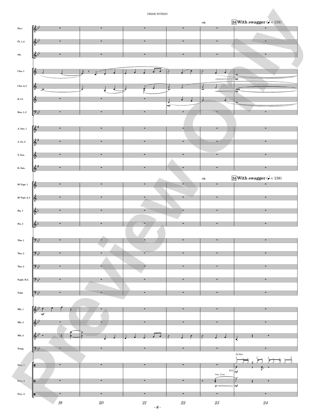 Pride Within: Concert Band Conductor Score & Parts