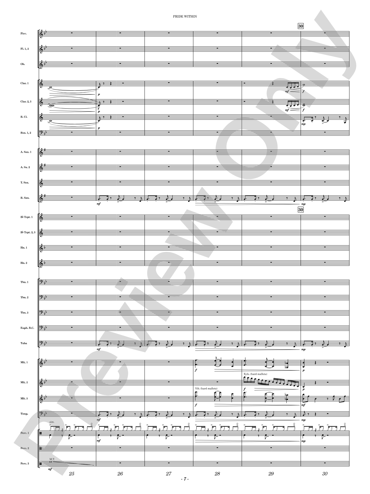 Pride Within: Concert Band Conductor Score & Parts