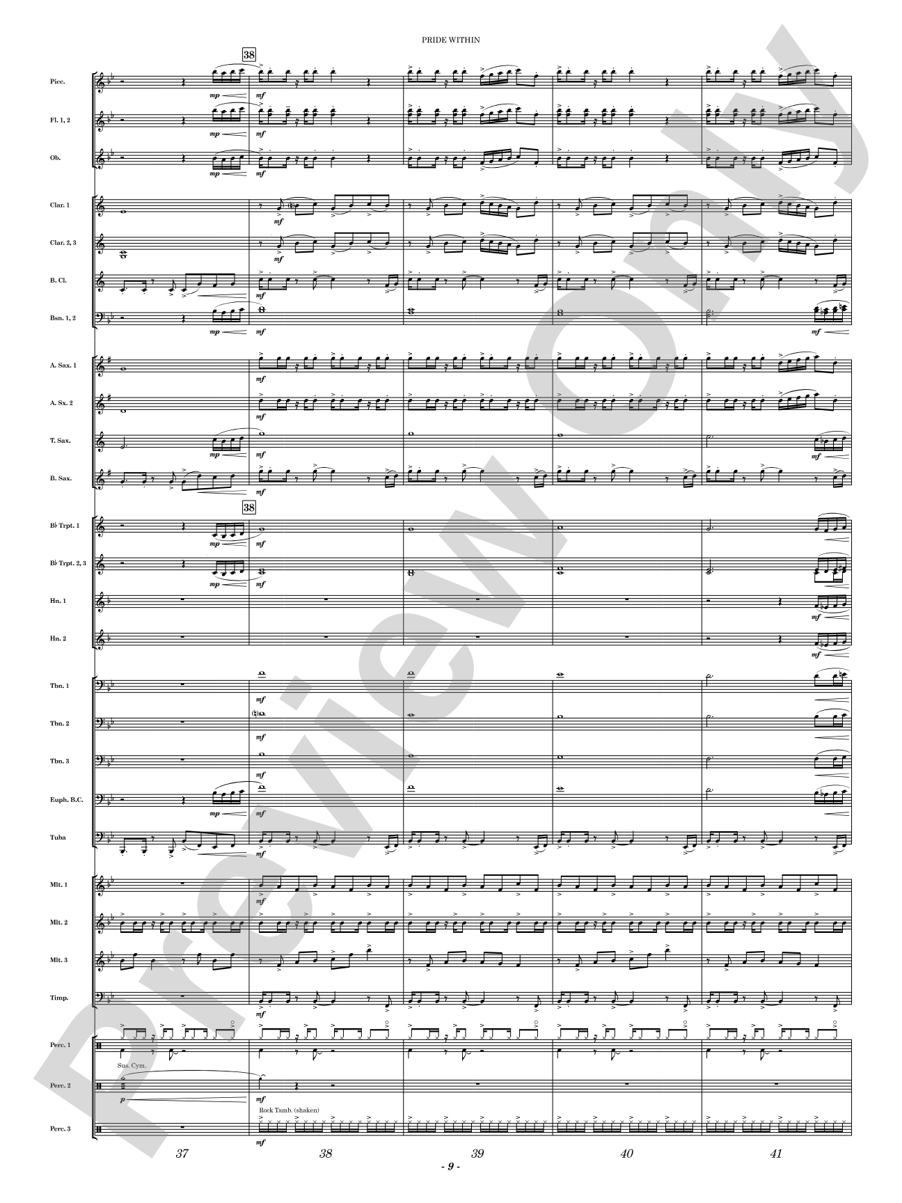 Pride Within: Concert Band Conductor Score & Parts
