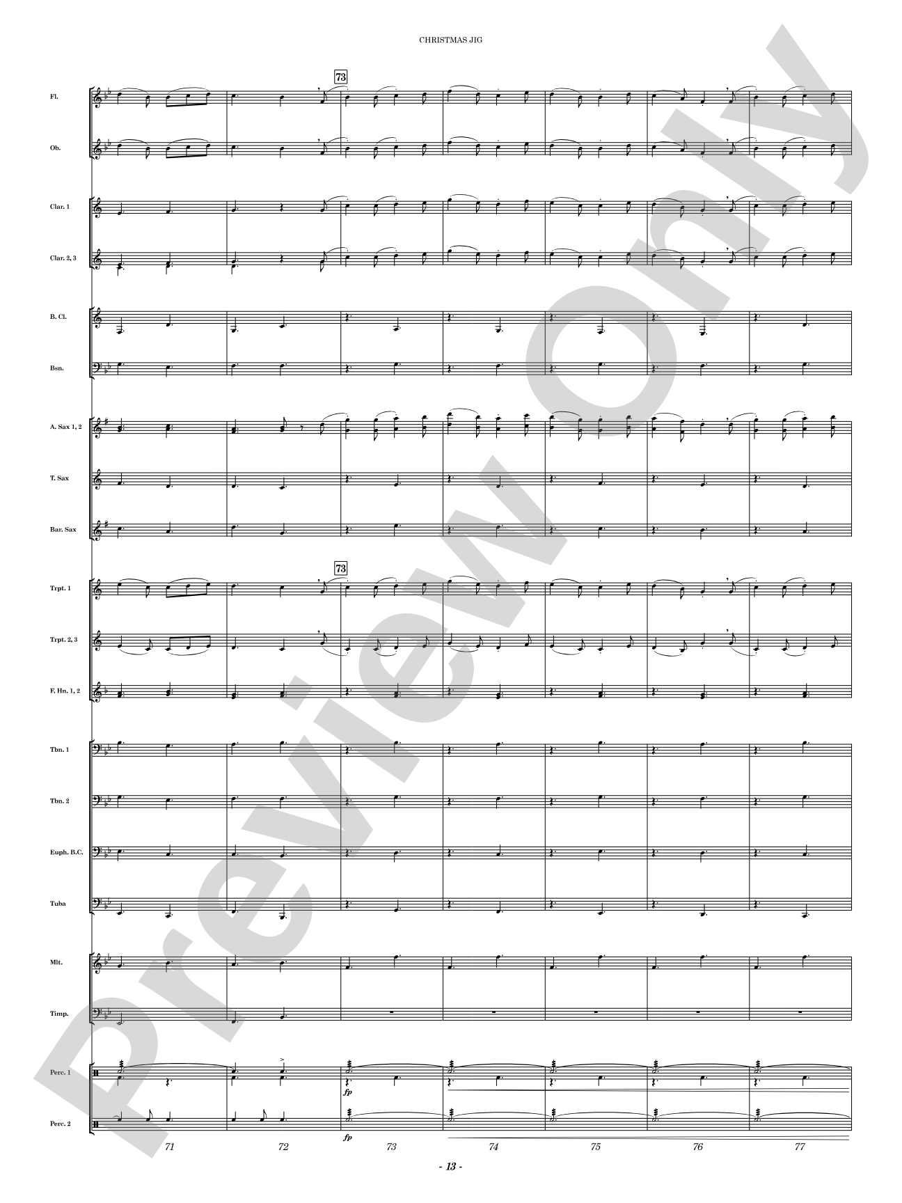 Christmas Jig: Concert Band Conductor Score & Parts