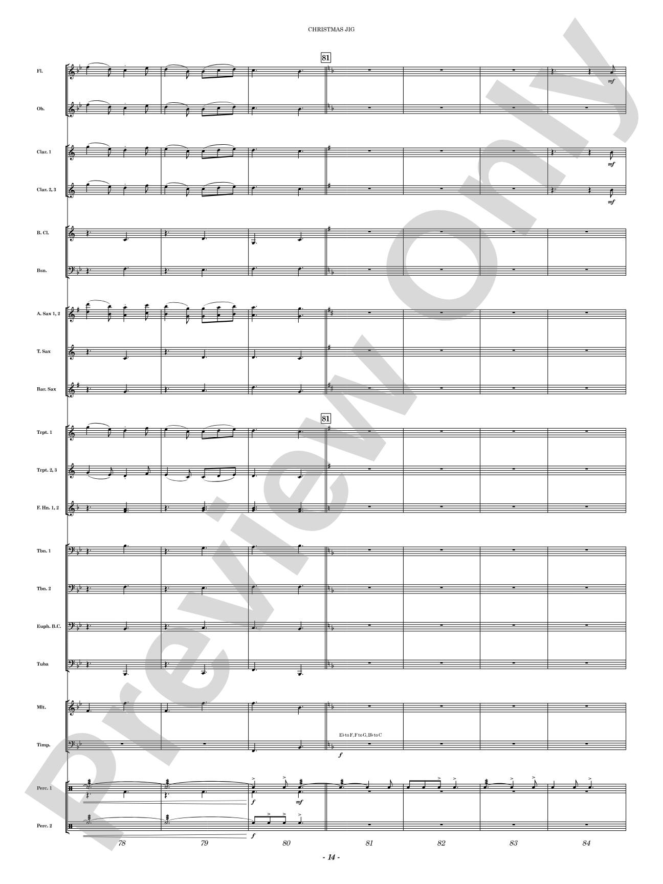 Christmas Jig: Concert Band Conductor Score & Parts