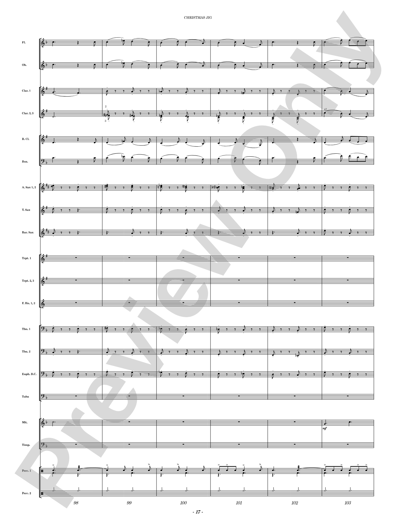 Christmas Jig: Concert Band Conductor Score & Parts