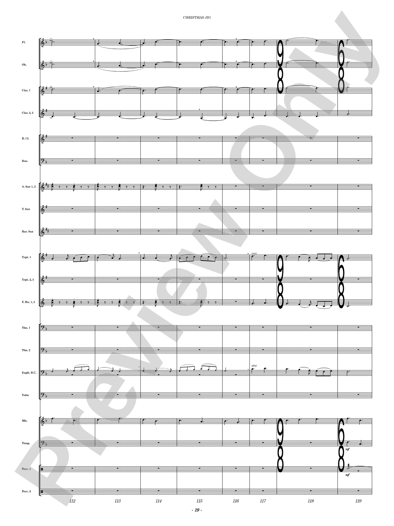 Christmas Jig: Concert Band Conductor Score & Parts
