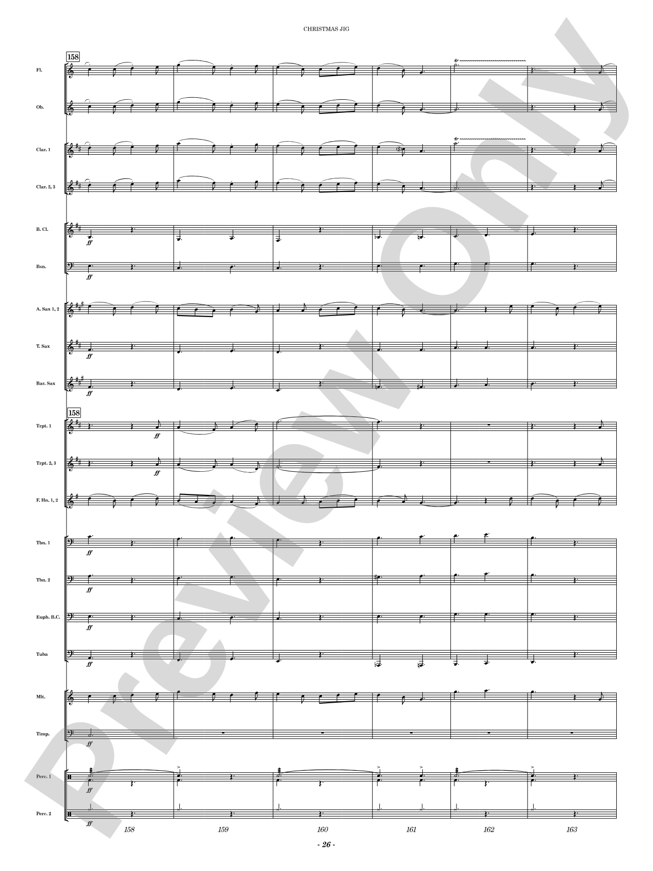 Christmas Jig: Concert Band Conductor Score & Parts