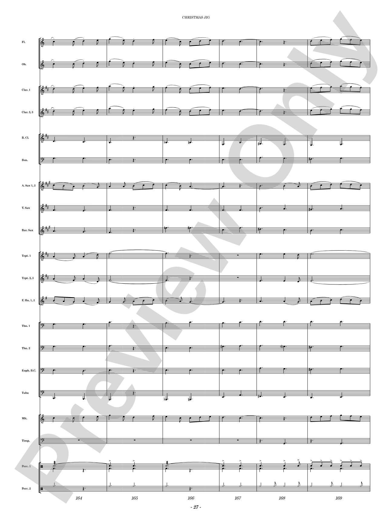 Christmas Jig: Concert Band Conductor Score & Parts