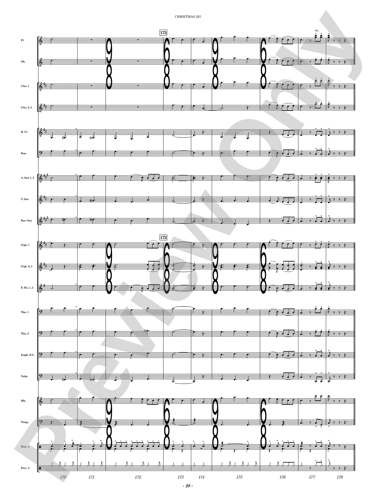 Christmas Jig: Concert Band Conductor Score & Parts