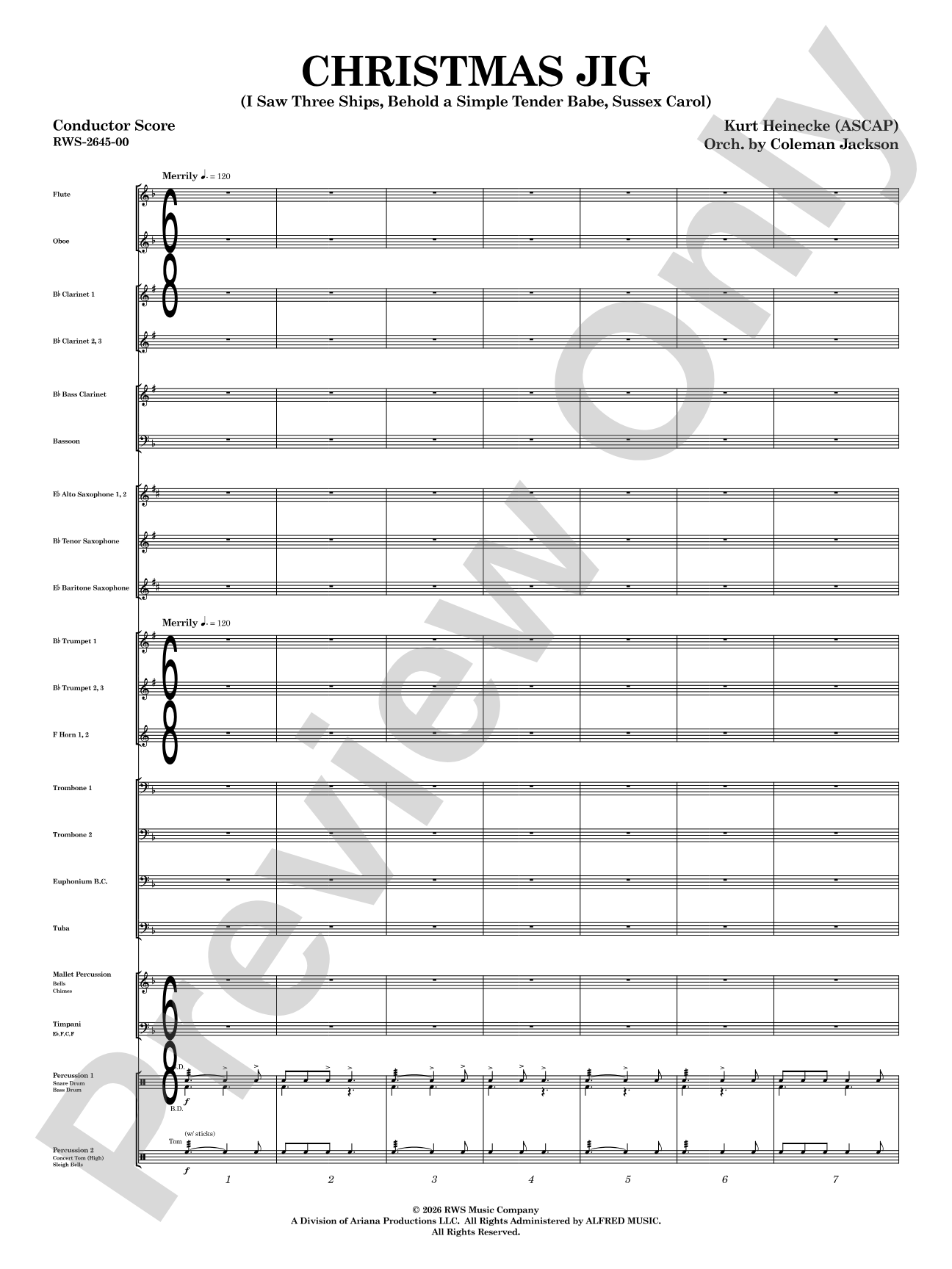Christmas Jig: Concert Band Conductor Score & Parts