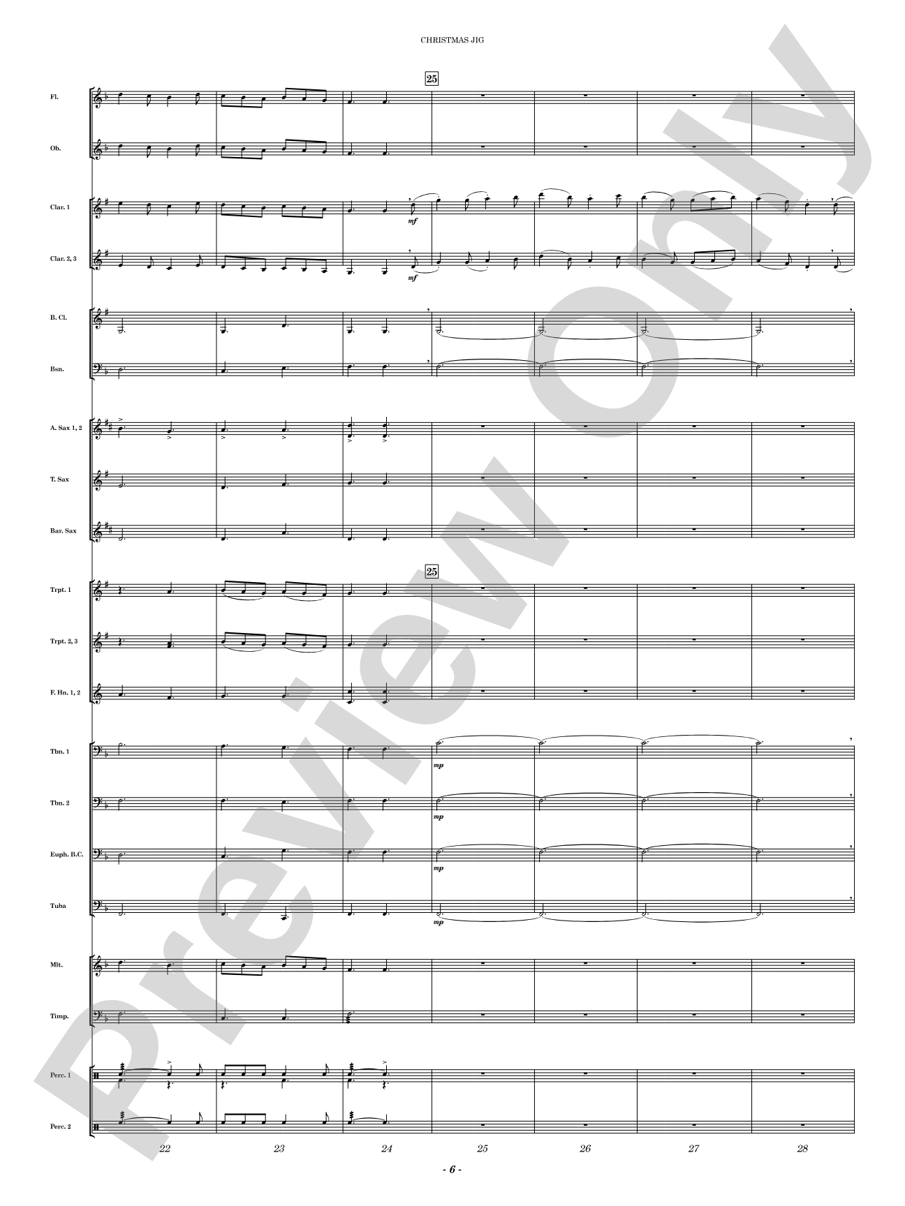 Christmas Jig: Concert Band Conductor Score & Parts