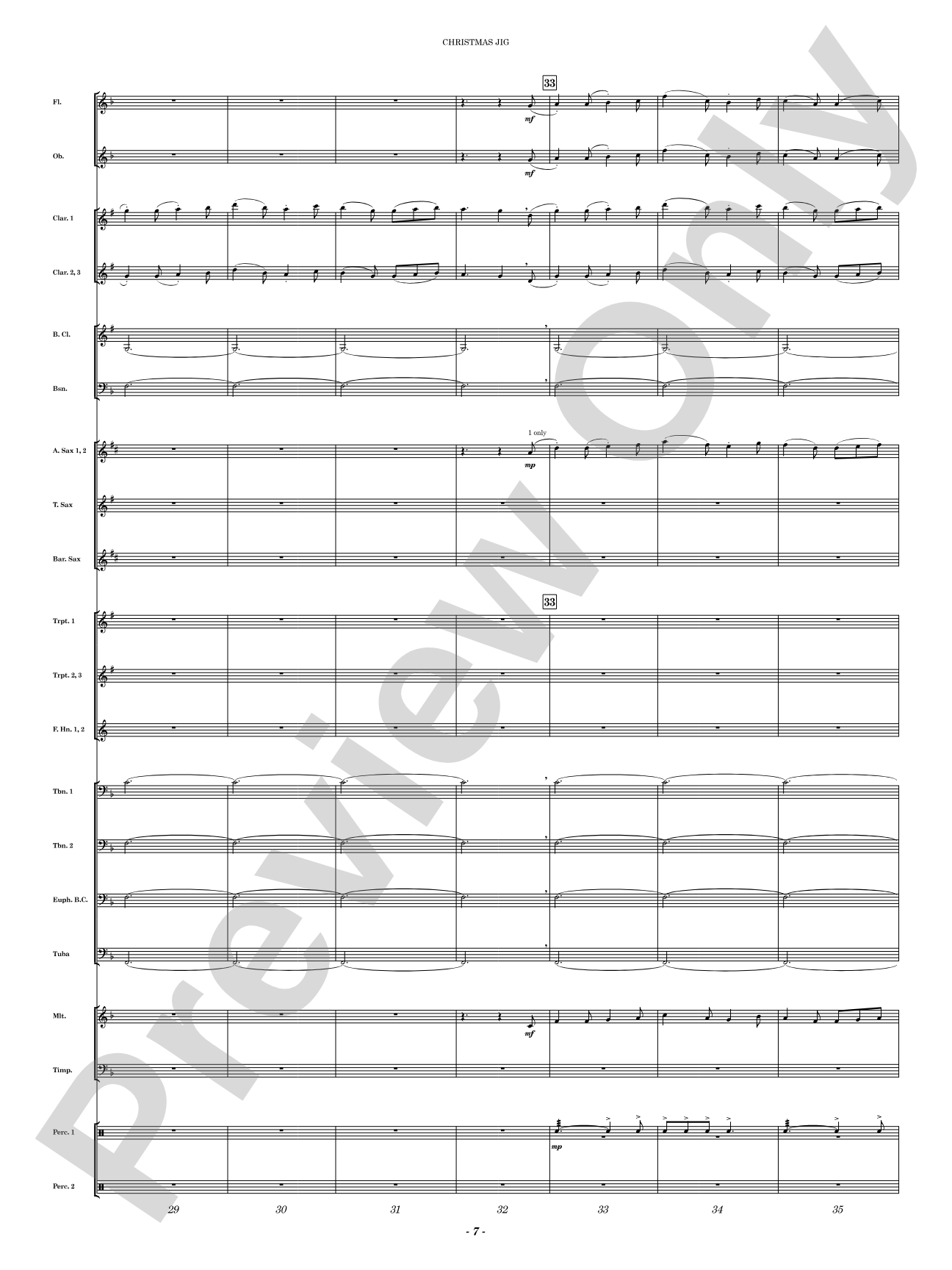 Christmas Jig: Concert Band Conductor Score & Parts