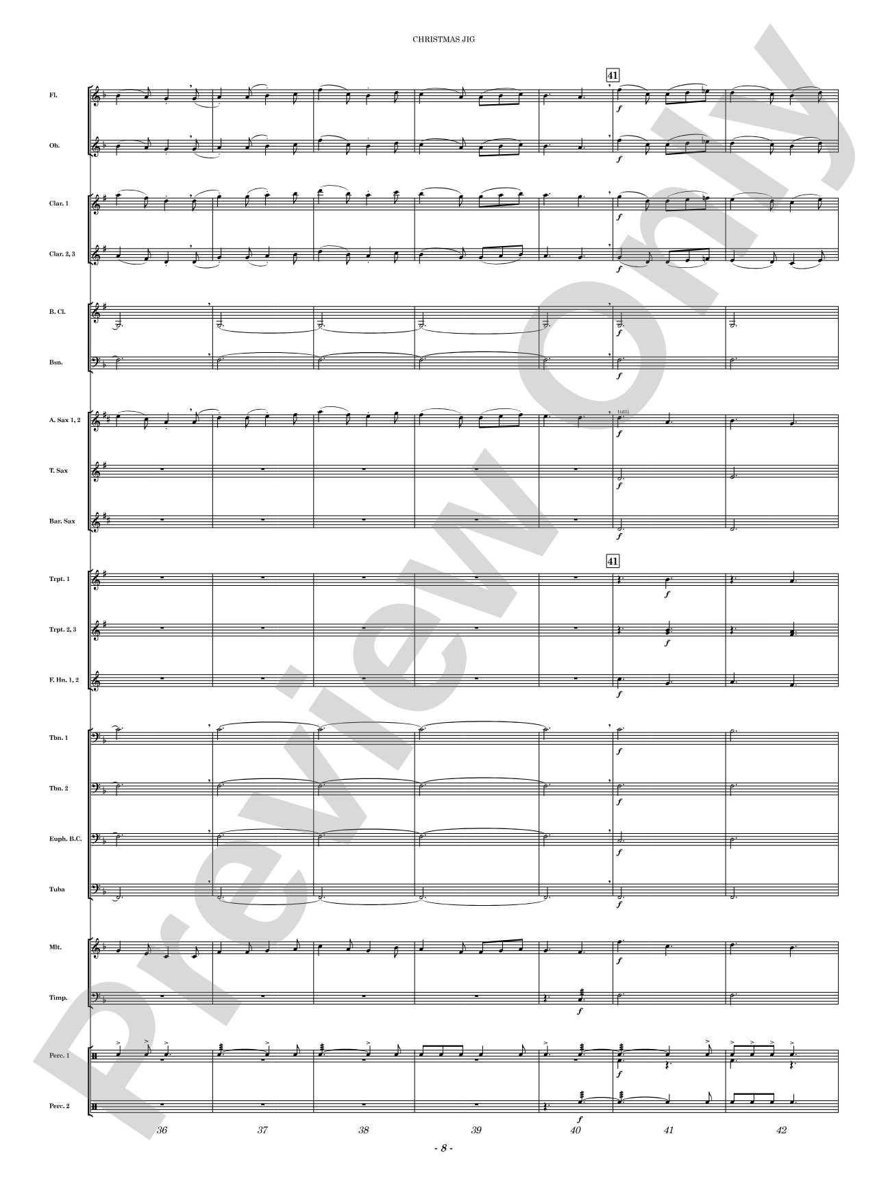 Christmas Jig: Concert Band Conductor Score & Parts
