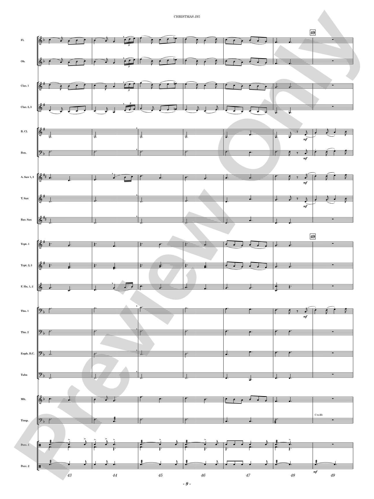 Christmas Jig: Concert Band Conductor Score & Parts