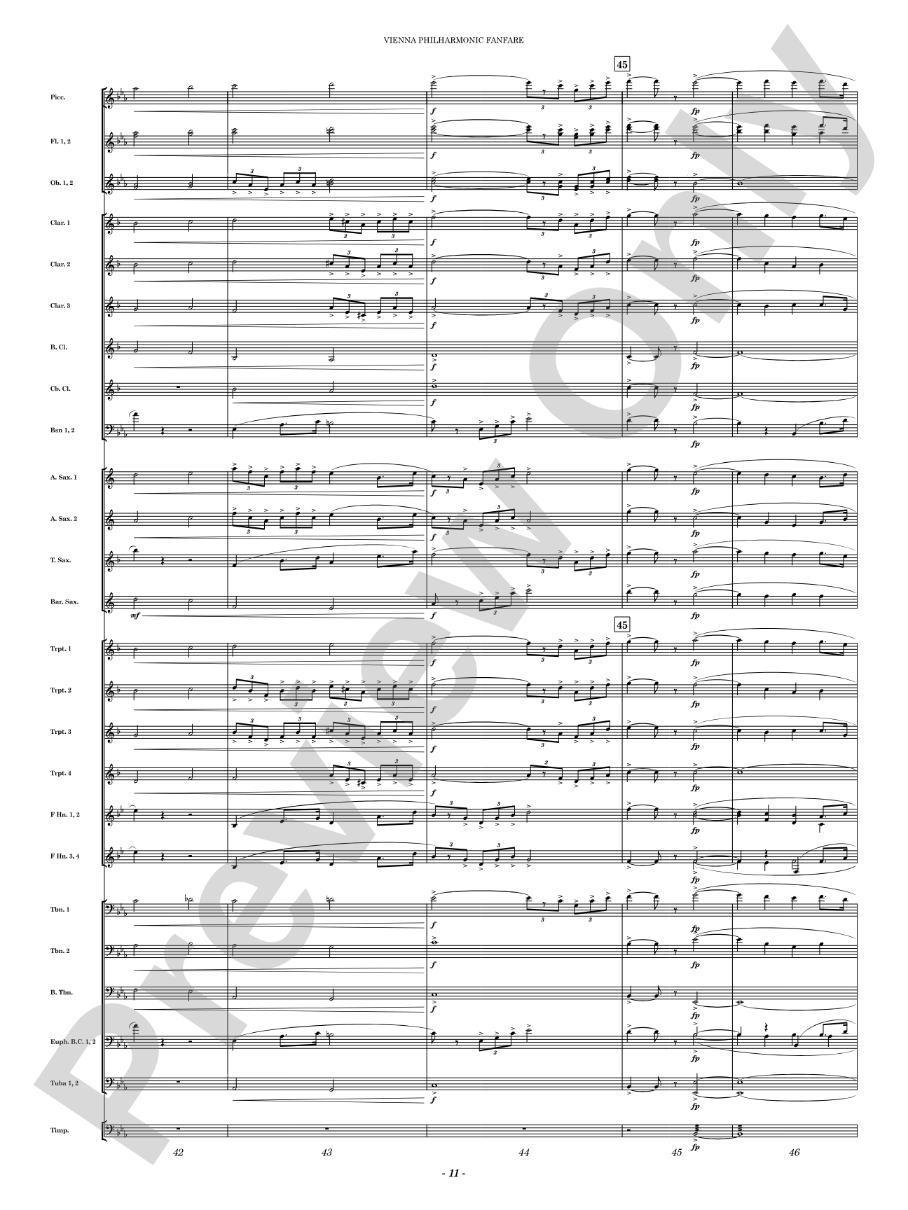 Vienna Philharmonic Fanfare: Concert Band Conductor Score & Parts