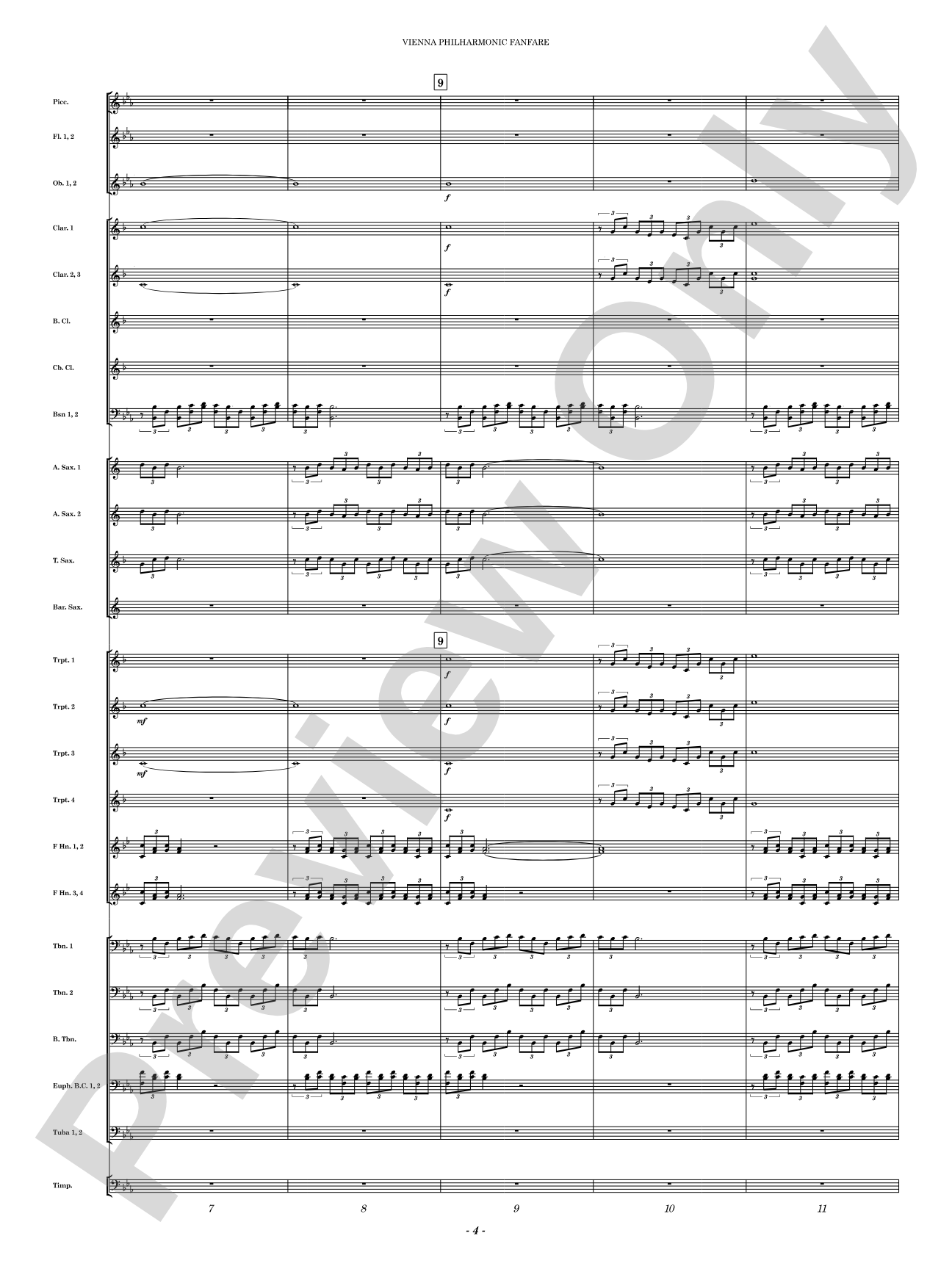 Vienna Philharmonic Fanfare: Concert Band Conductor Score & Parts