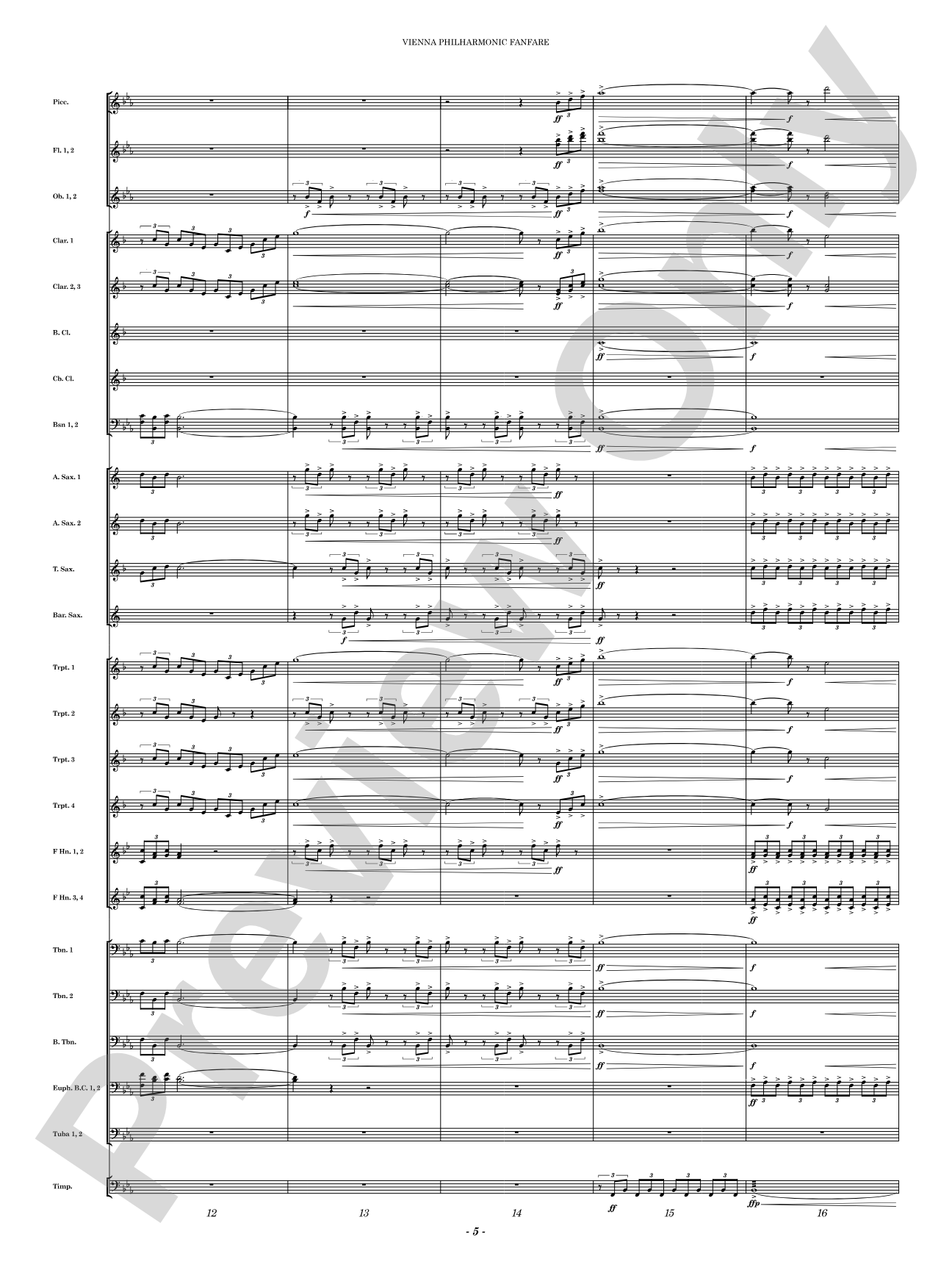 Vienna Philharmonic Fanfare: Concert Band Conductor Score & Parts