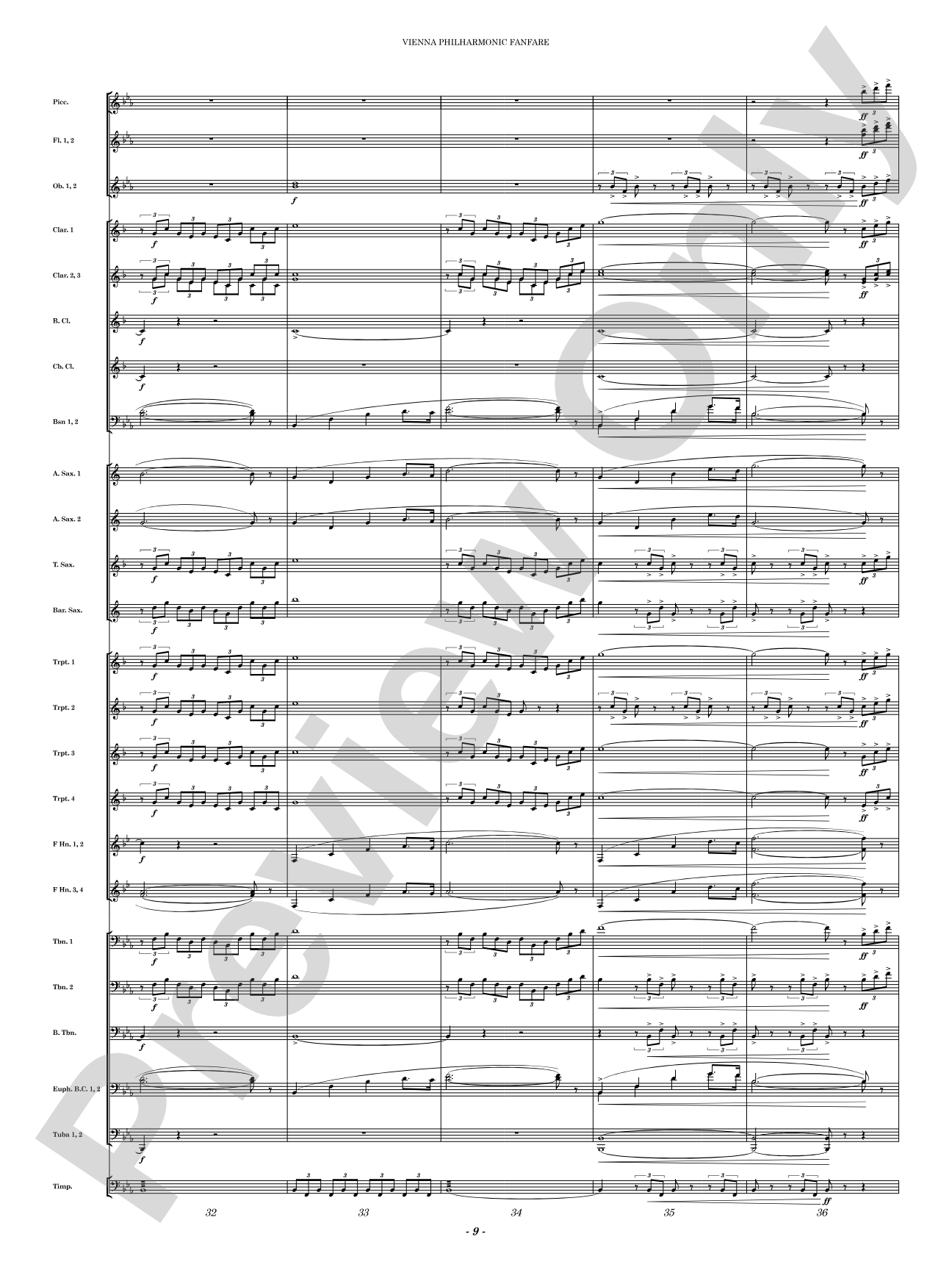 Vienna Philharmonic Fanfare: Concert Band Conductor Score & Parts