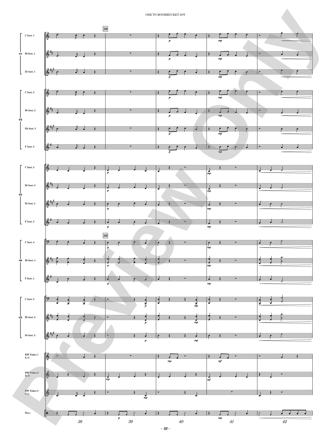Ode to Boombucket Joy: Concert Band Conductor Score & Parts