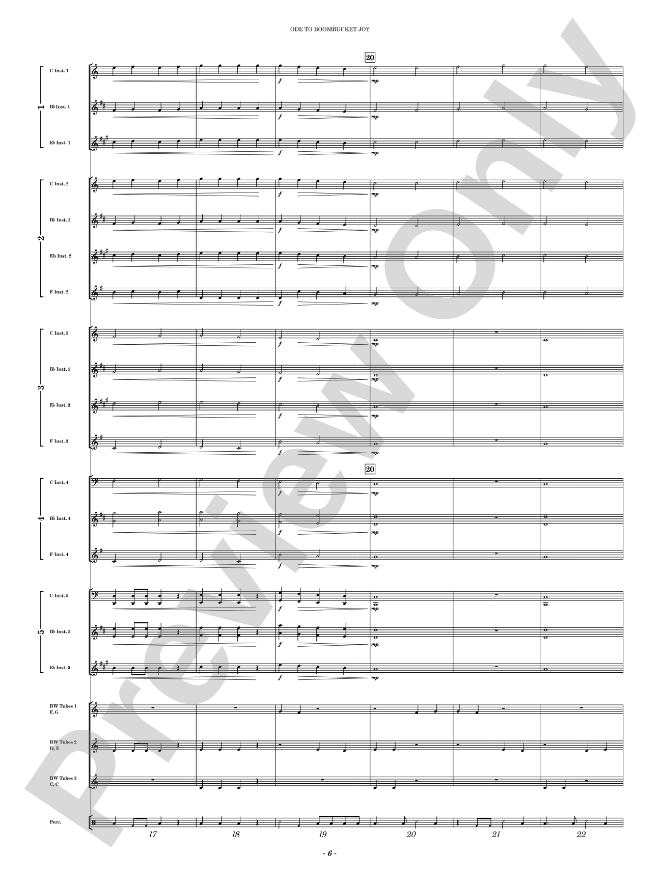 Ode to Boombucket Joy: Concert Band Conductor Score & Parts