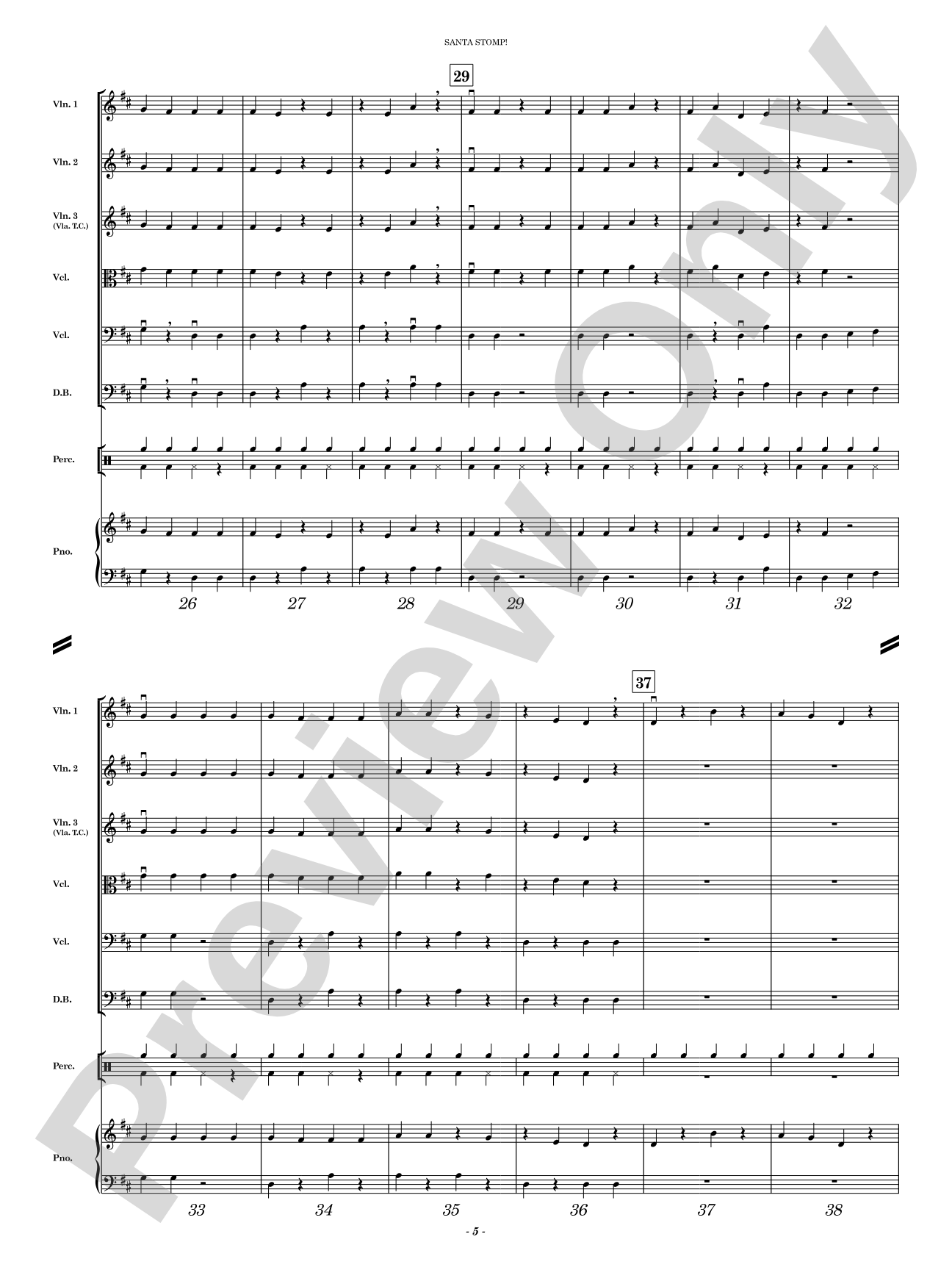 Santa Stomp: String Orchestra Conductor Score & Parts