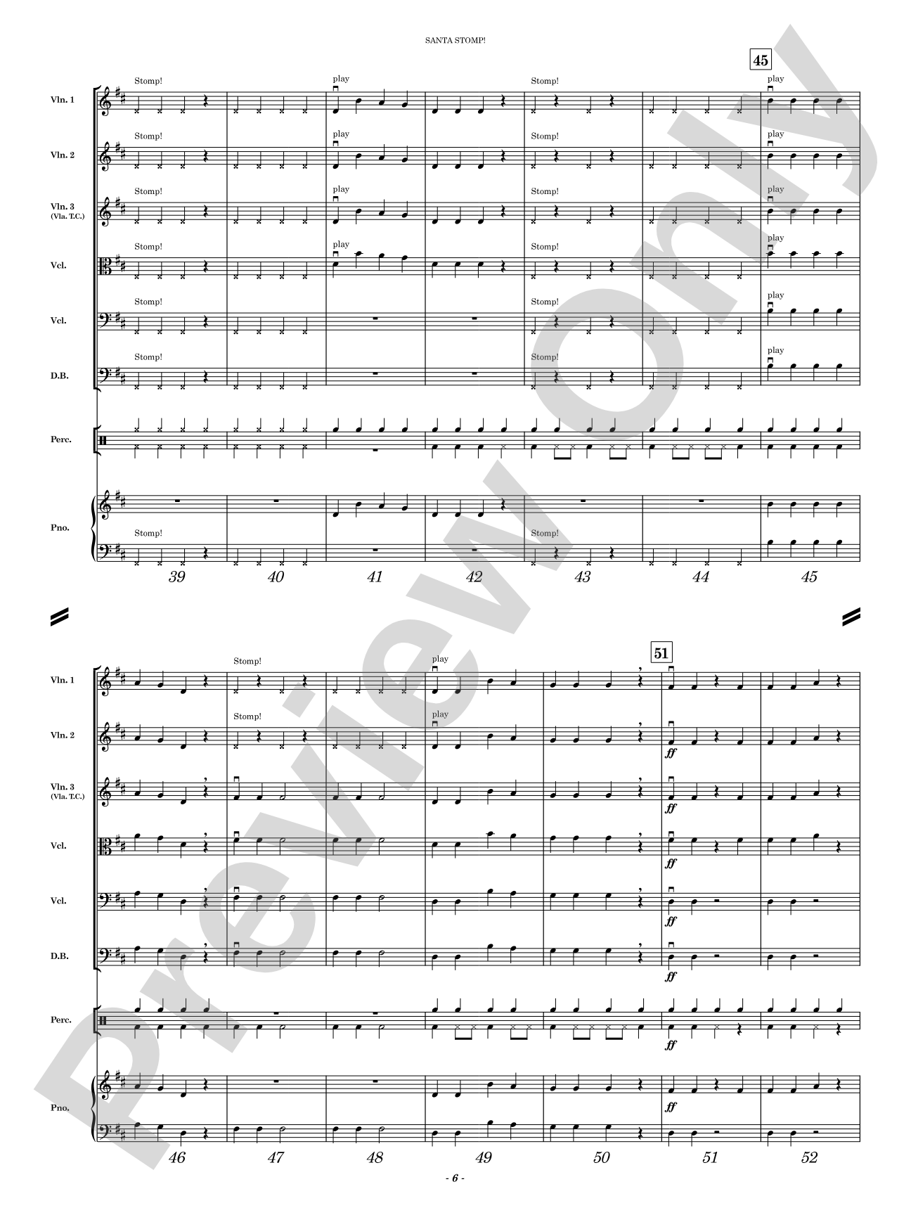 Santa Stomp: String Orchestra Conductor Score & Parts