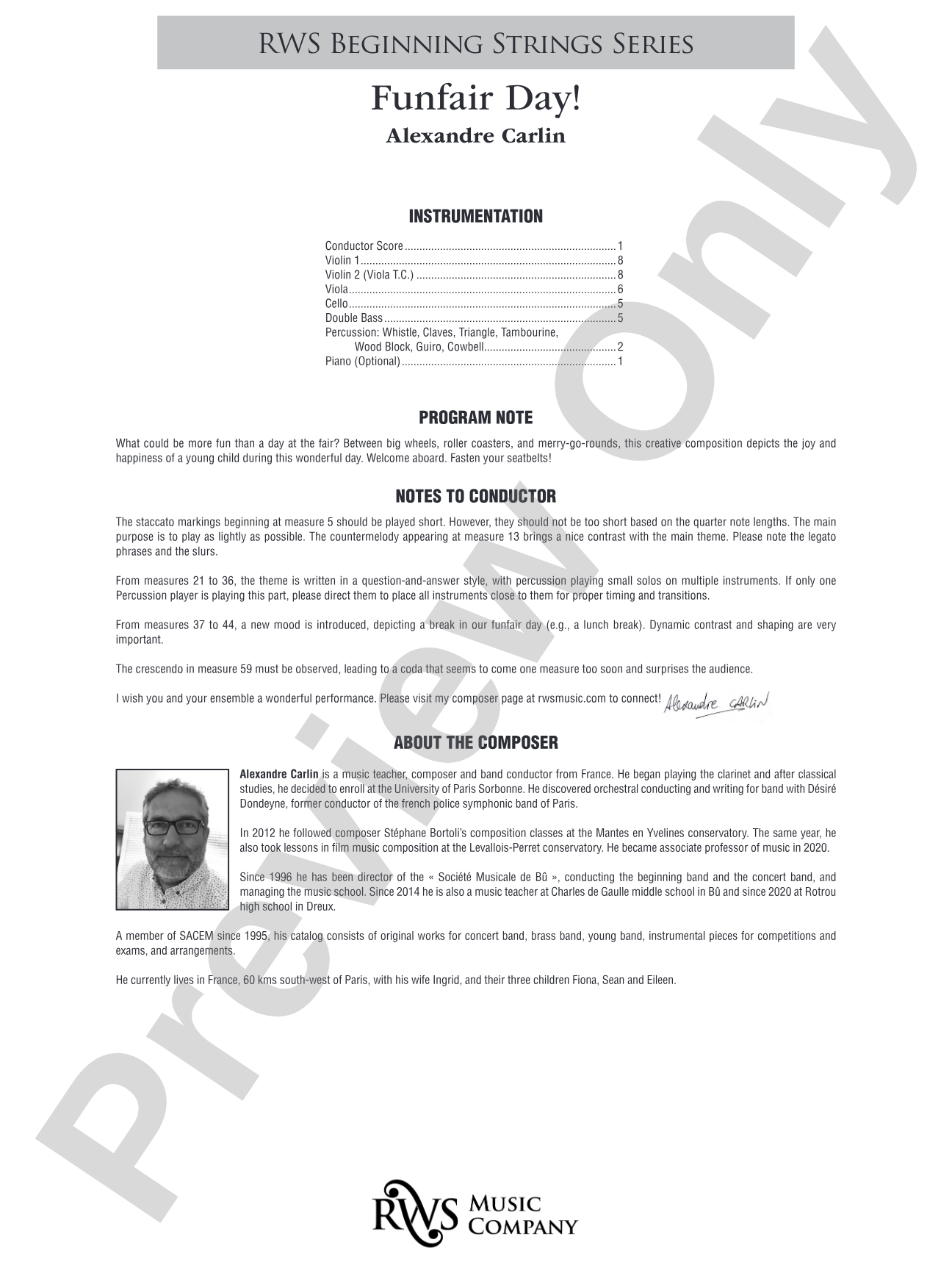 Funfair Day!: String Orchestra Conductor Score & Parts