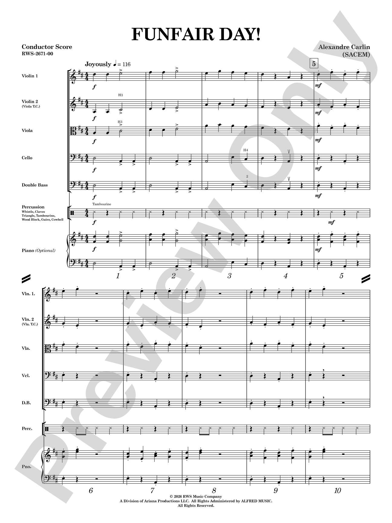 Funfair Day!: String Orchestra Conductor Score & Parts