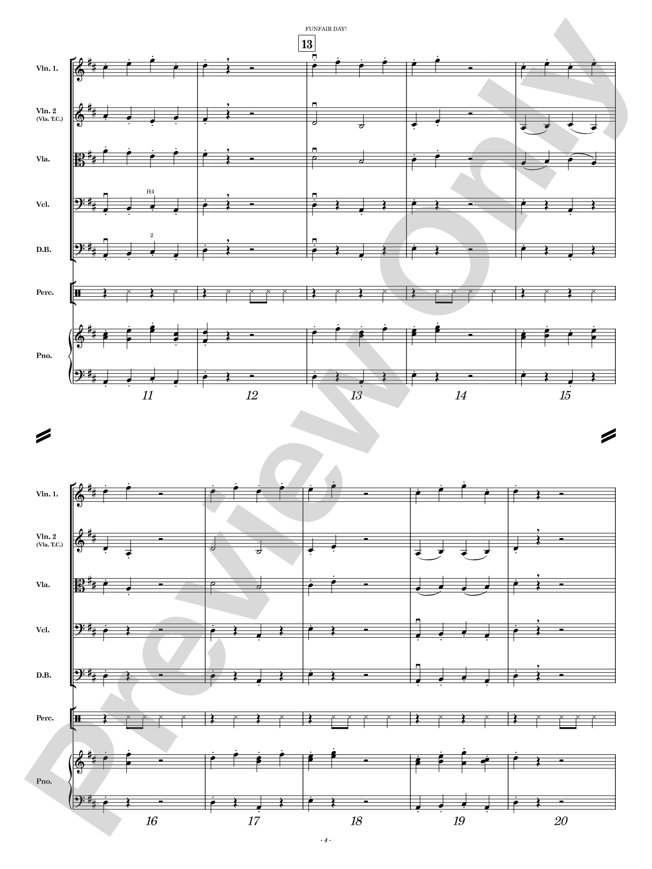 Funfair Day!: String Orchestra Conductor Score & Parts