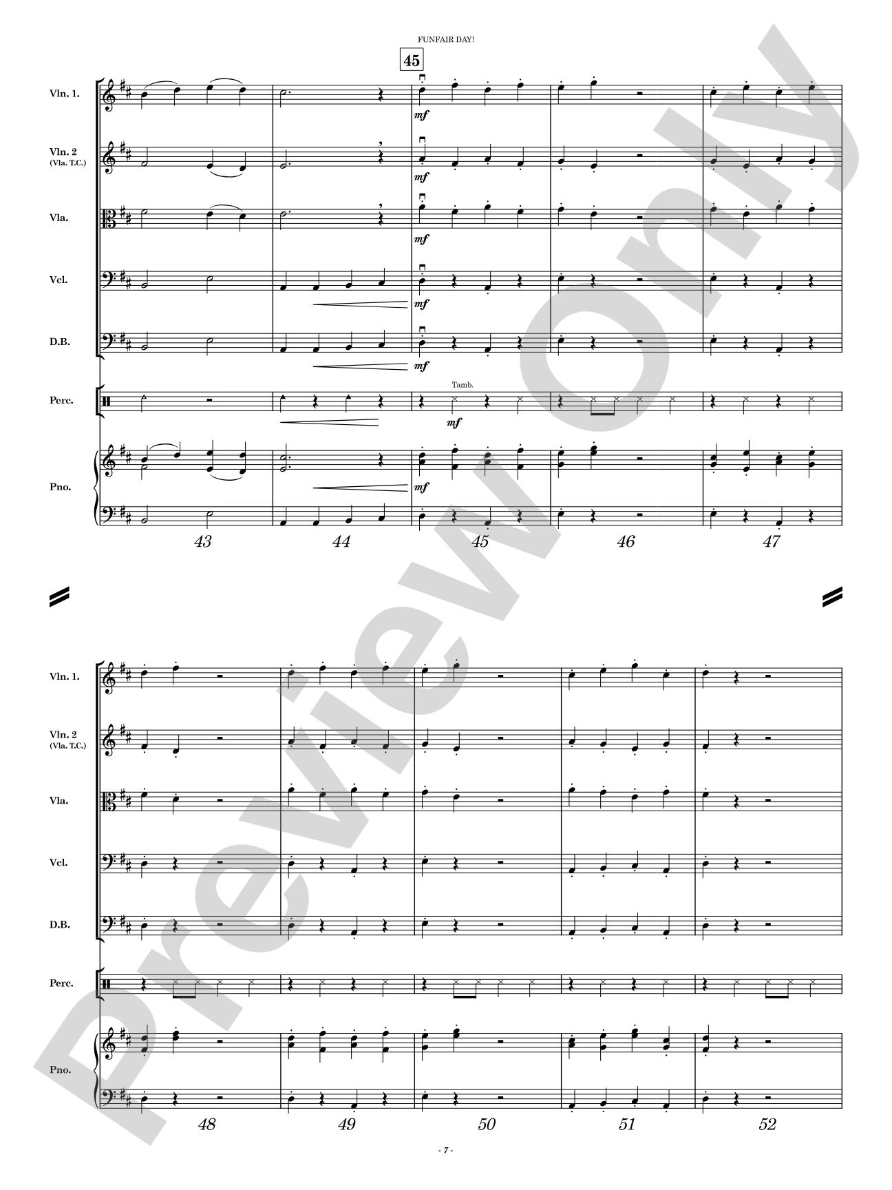 Funfair Day!: String Orchestra Conductor Score & Parts