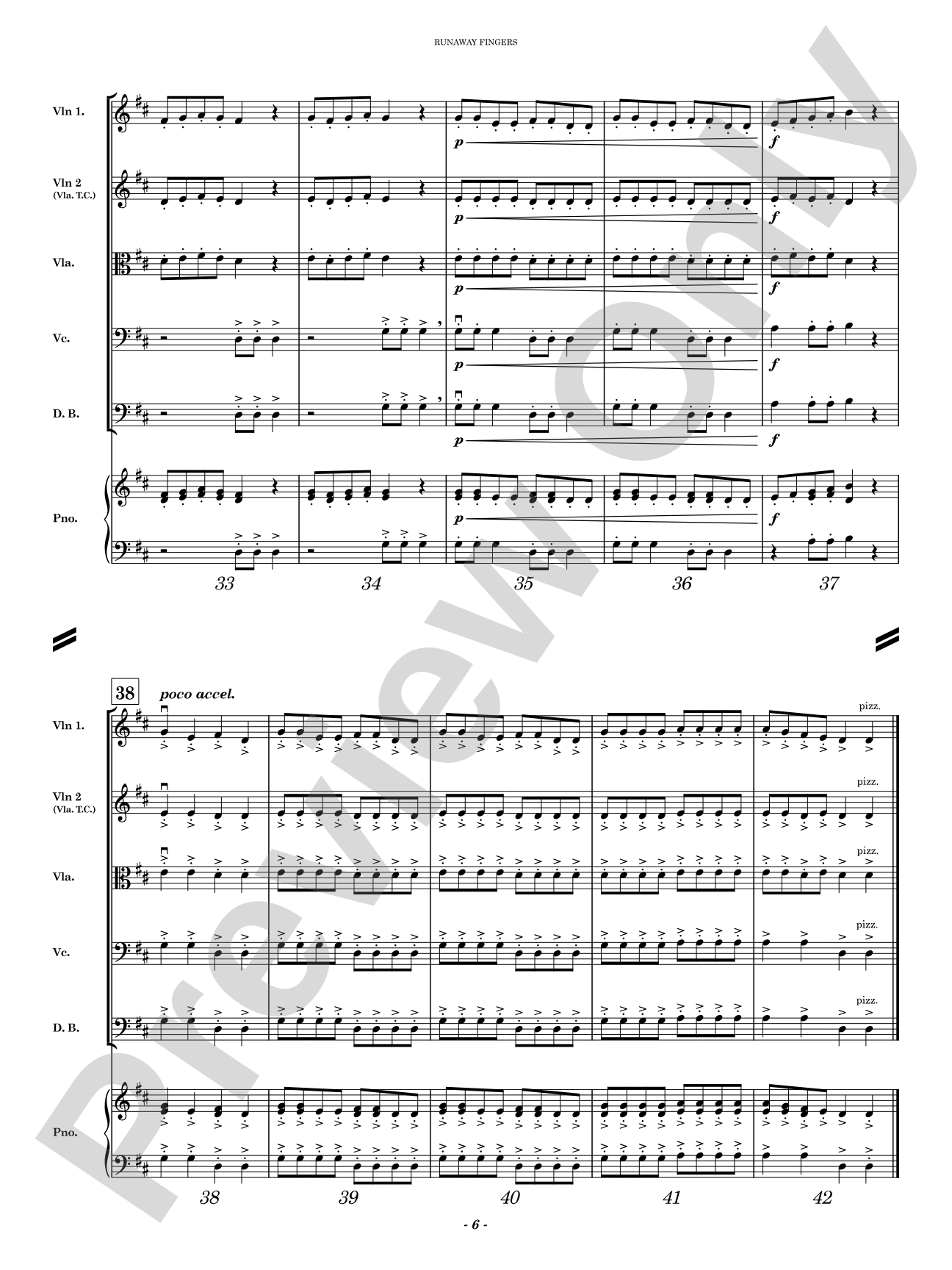 Runaway Fingers: String Orchestra Conductor Score & Parts