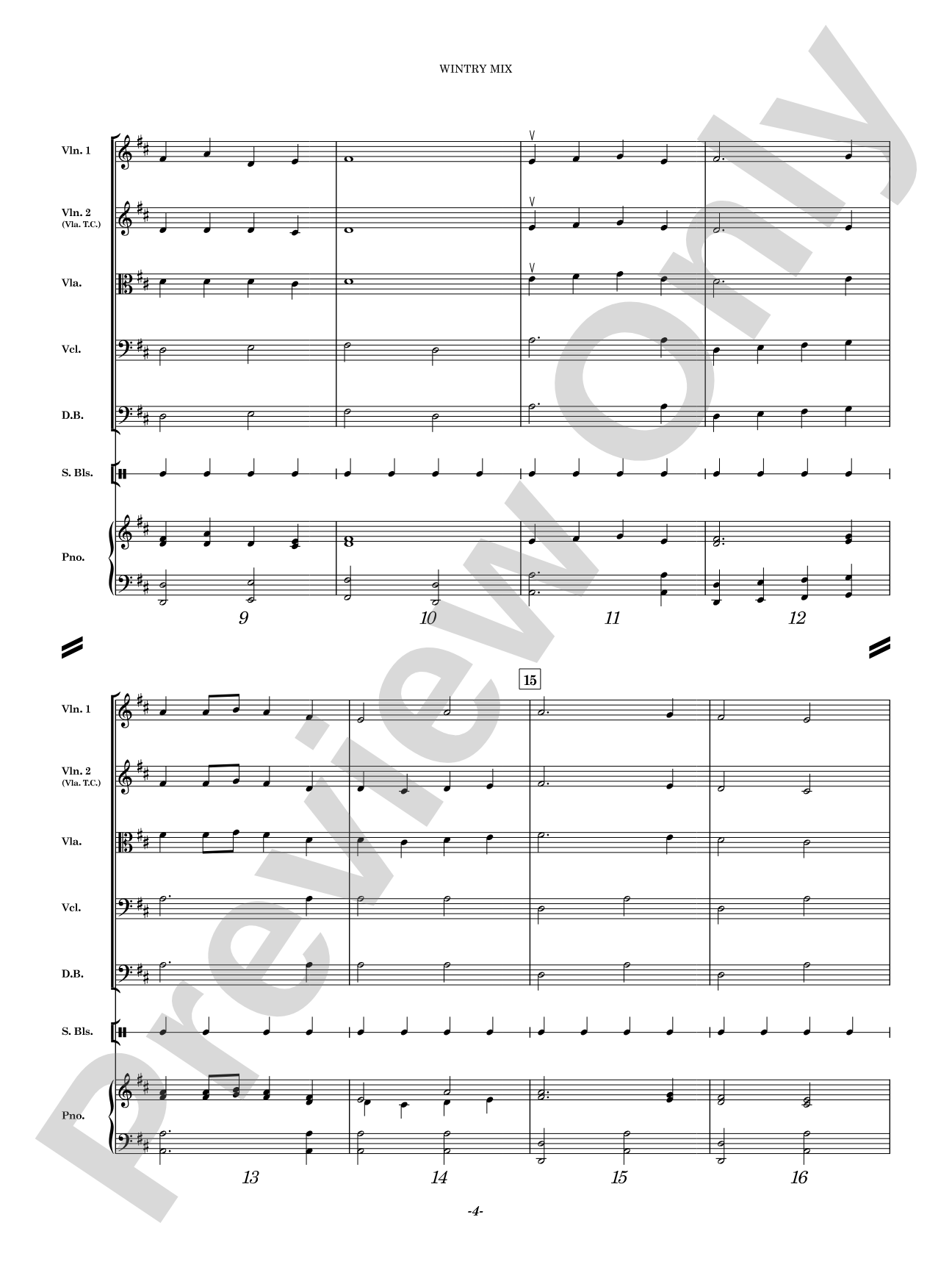 Wintry Mix: String Orchestra Conductor Score & Parts