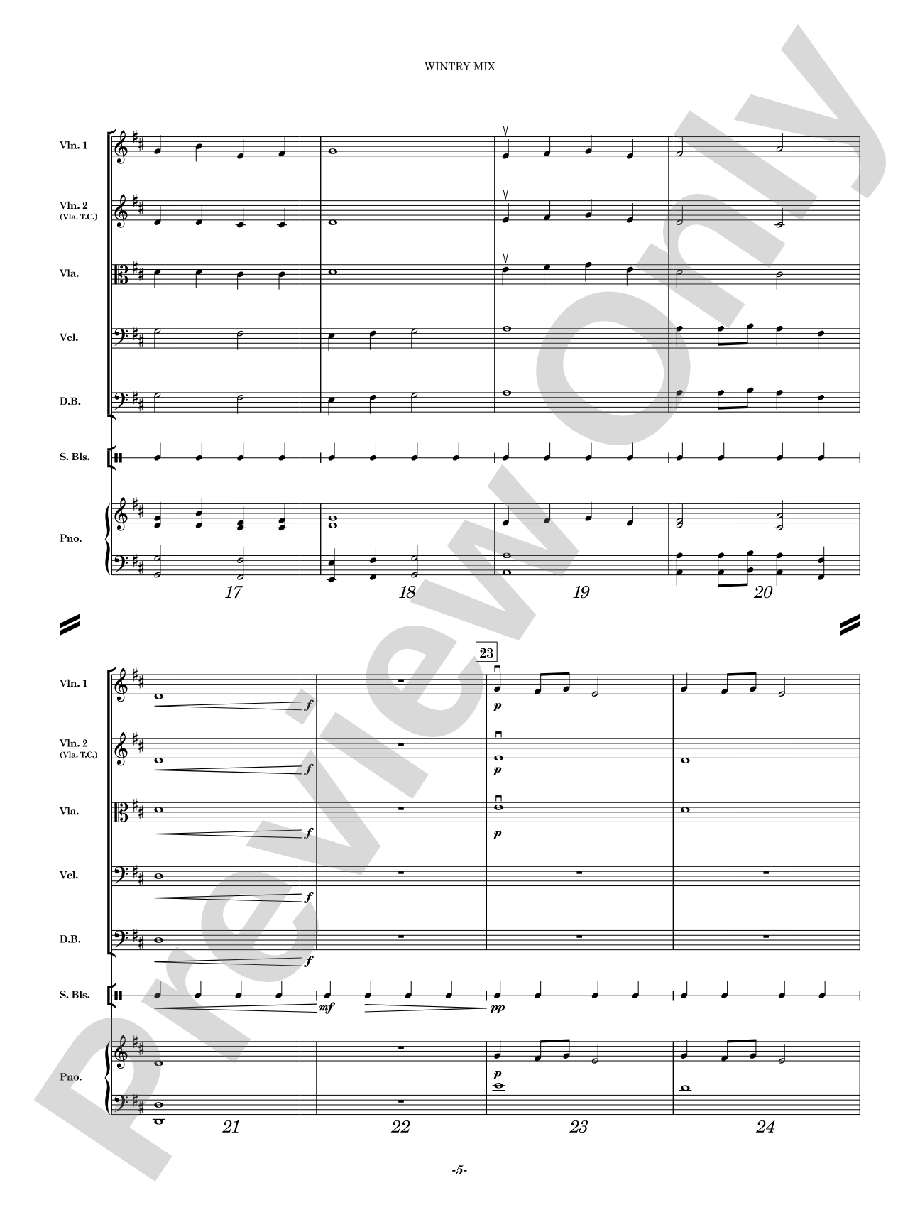 Wintry Mix: String Orchestra Conductor Score & Parts